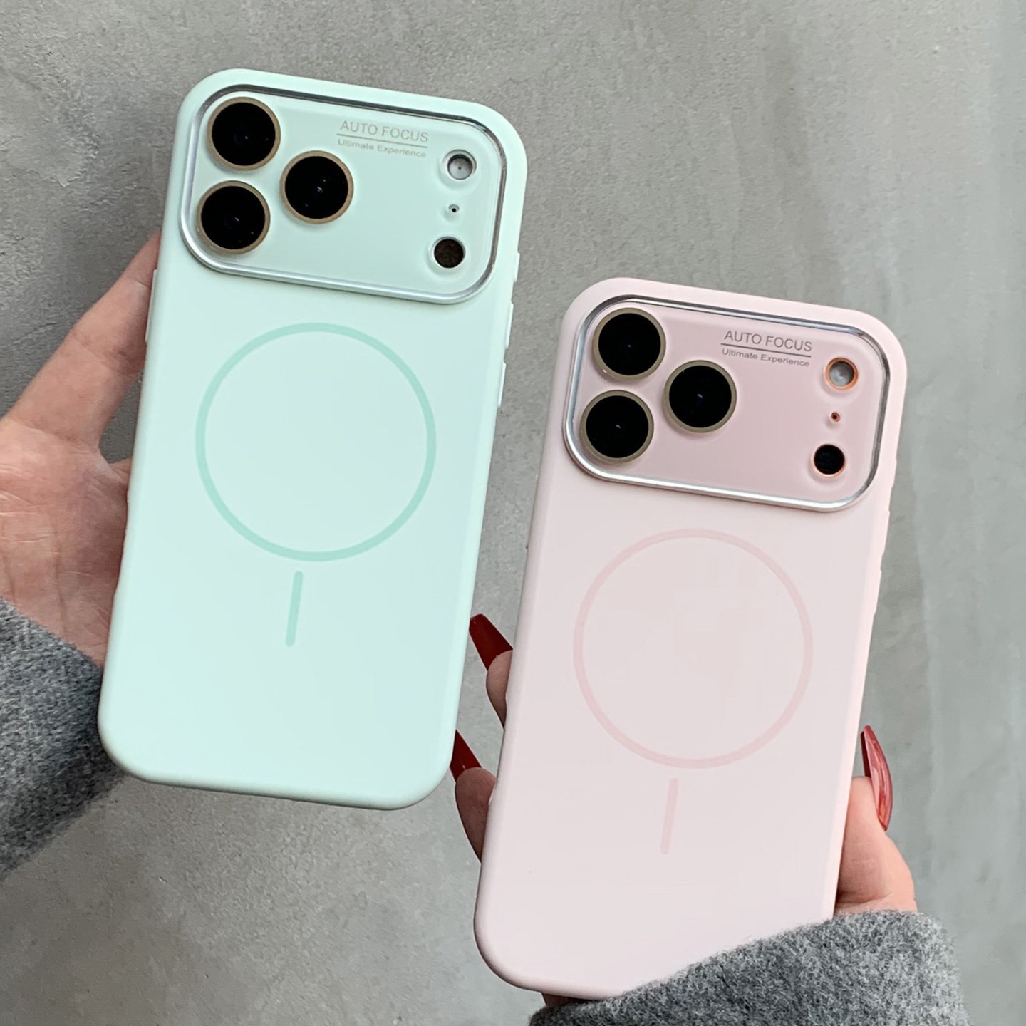 Large-view window anti-drop liquid silicone magnetic phone case