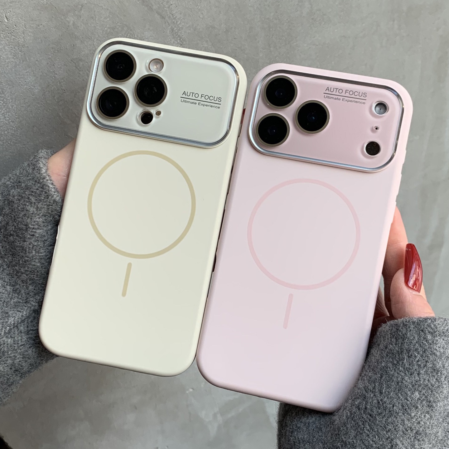 Large-view window anti-drop liquid silicone magnetic phone case