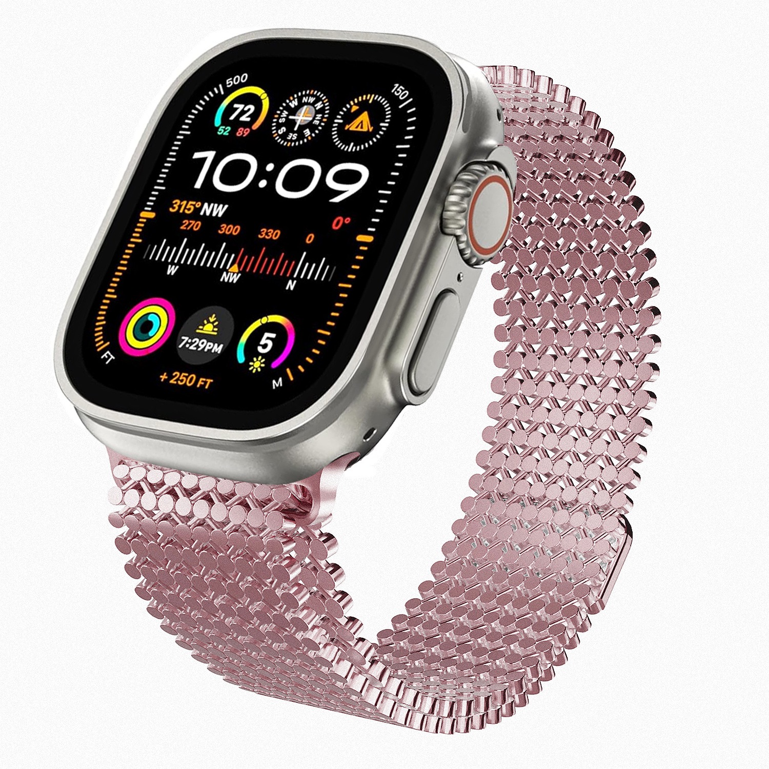 Molecular Arrangement Design Chain MGD Compatible with Apple Watch bands 42/46/38/40/41/44/45/49mm New Magnetic Stainless Steel for iWatch Series 11 10 9 8 7 6 5 4 SE/Ultra 3-MGD CASE