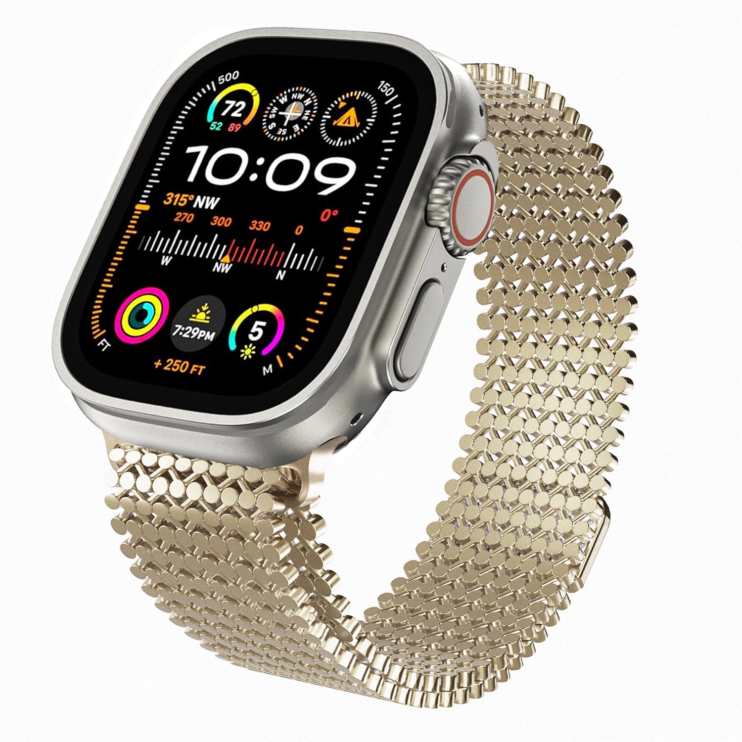 Molecular Arrangement Design Chain MGD Compatible with Apple Watch bands 42/46/38/40/41/44/45/49mm New Magnetic Stainless Steel for iWatch Series 11 10 9 8 7 6 5 4 SE/Ultra 3-MGD CASE