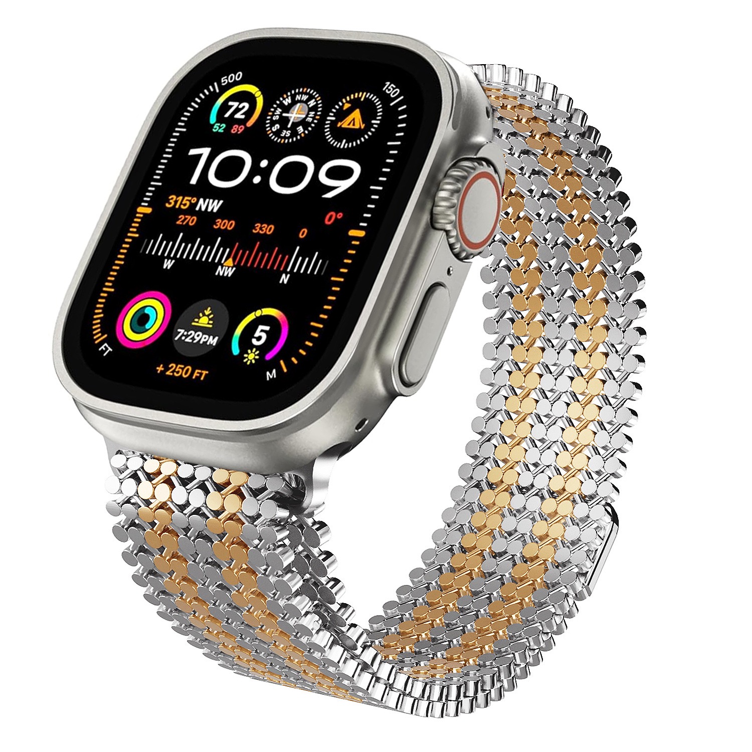 Molecular Arrangement Design Chain MGD Compatible with Apple Watch bands 42/46/38/40/41/44/45/49mm New Magnetic Stainless Steel for iWatch Series 11 10 9 8 7 6 5 4 SE/Ultra 3-MGD CASE