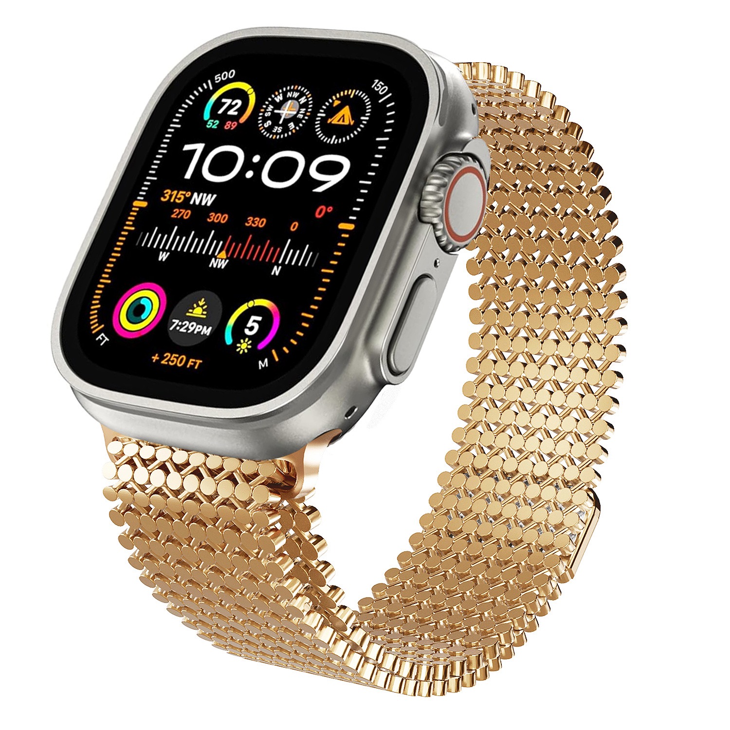 Molecular Arrangement Design Chain MGD Compatible with Apple Watch bands 42/46/38/40/41/44/45/49mm New Magnetic Stainless Steel for iWatch Series 11 10 9 8 7 6 5 4 SE/Ultra 3-MGD CASE