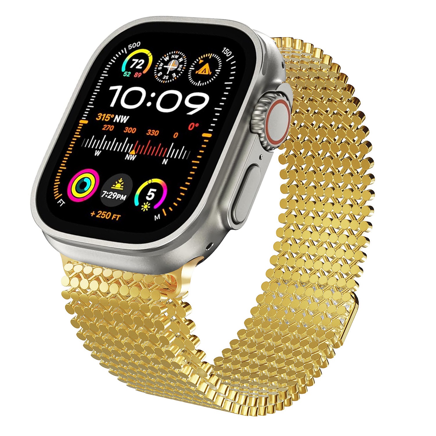 Molecular Arrangement Design Chain MGD Compatible with Apple Watch bands 42/46/38/40/41/44/45/49mm New Magnetic Stainless Steel for iWatch Series 11 10 9 8 7 6 5 4 SE/Ultra 3-MGD CASE