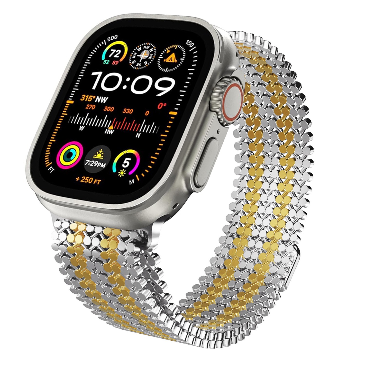 Molecular Arrangement Design Chain MGD Compatible with Apple Watch bands 42/46/38/40/41/44/45/49mm New Magnetic Stainless Steel for iWatch Series 11 10 9 8 7 6 5 4 SE/Ultra 3-MGD CASE