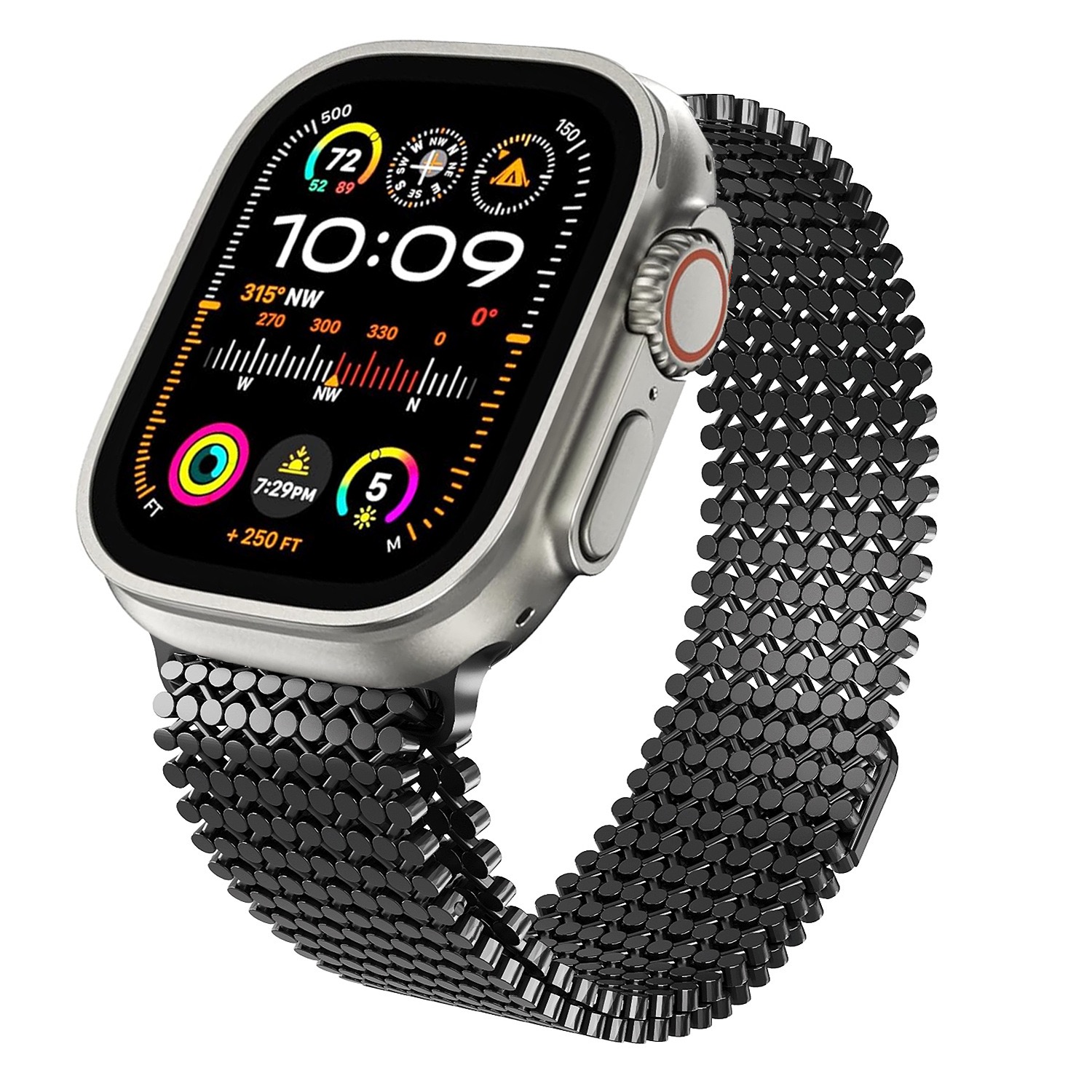 Molecular Arrangement Design Chain MGD Compatible with Apple Watch bands 42/46/38/40/41/44/45/49mm New Magnetic Stainless Steel for iWatch Series 11 10 9 8 7 6 5 4 SE/Ultra 3-MGD CASE