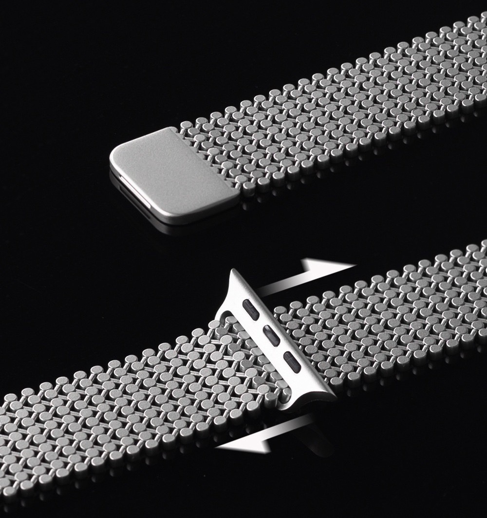 Molecular Arrangement Design Chain MGD Compatible with Apple Watch bands 42/46/38/40/41/44/45/49mm New Magnetic Stainless Steel for iWatch Series 11 10 9 8 7 6 5 4 SE/Ultra 3-MGD CASE