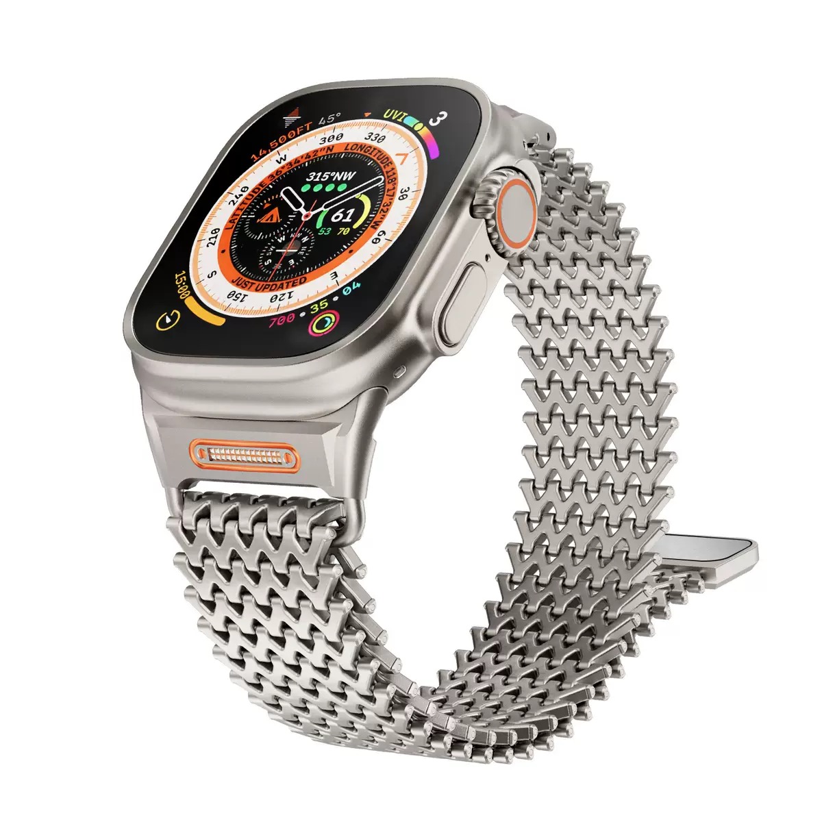 Dragon W-shaped MGD Compatible with Apple Watch bands 44/45/46/49mm New Magnetic Stainless Steel for iWatch Series 11 10 9 8 7 6 5 4 SE/Ultra 3-MGD CASE