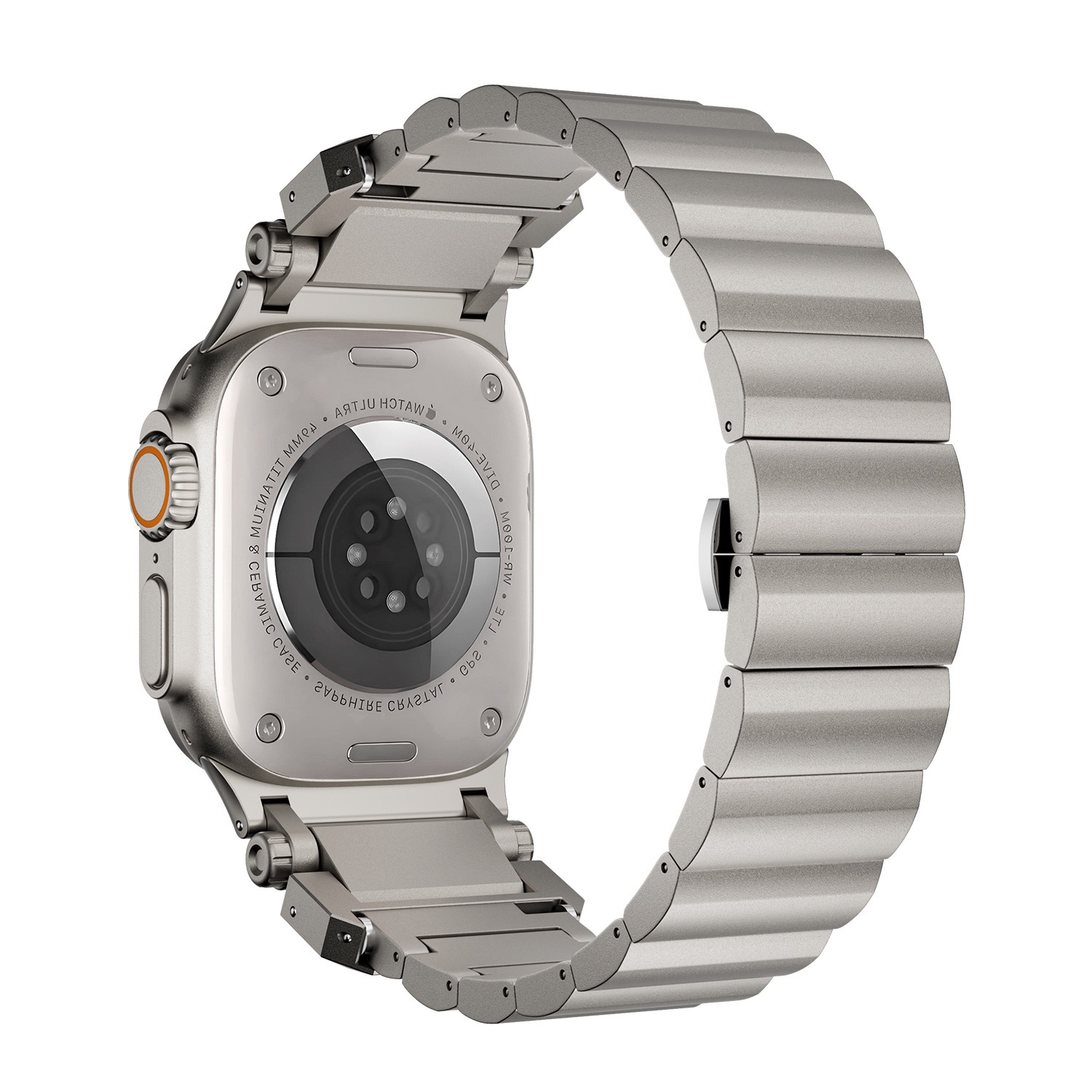 Titanium Hammered Pattern MGD Compatible with Apple Watch bands 42/46/38/40/41/44/45/49mm New Magnetic Stainless Steel for iWatch Series 11 10 9 8 7 6 5 4 SE/Ultra 3-MGD CASE