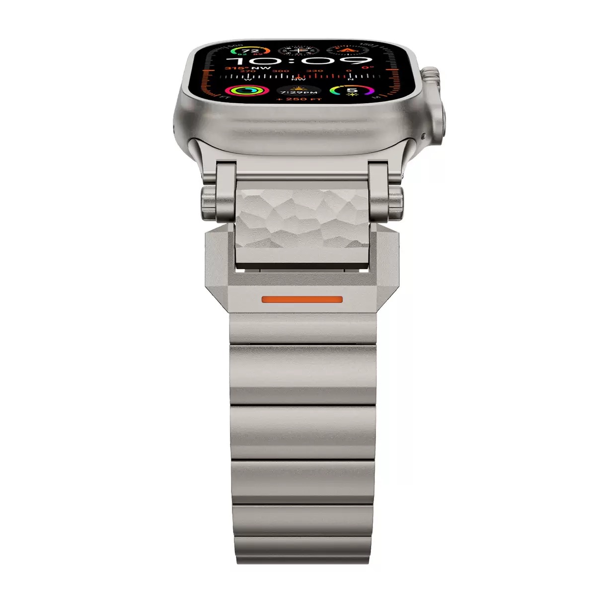 Titanium Hammered Pattern MGD Compatible with Apple Watch bands 42/46/38/40/41/44/45/49mm New Magnetic Stainless Steel for iWatch Series 11 10 9 8 7 6 5 4 SE/Ultra 3-MGD CASE