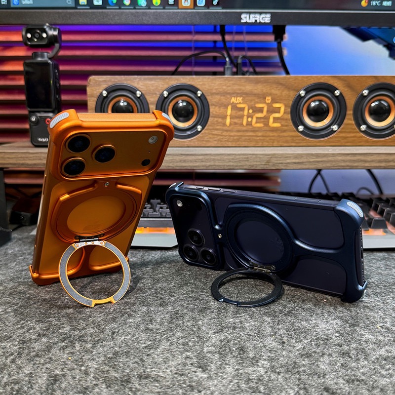 Compatible with Apple and Samsung metal frameless rotating magnetic stand phone cases