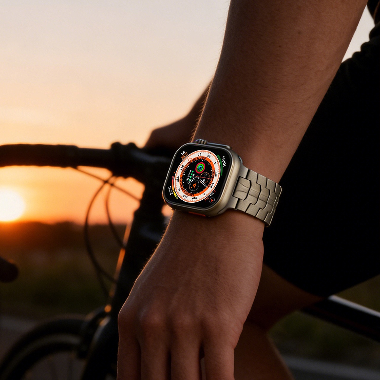 MGD Compatible with Apple Watch bands 42/46/44/45/49mm New Magnetic Ultra Pure Titanium iWatch Band, S9 Titanium Alloy-MGD CASE