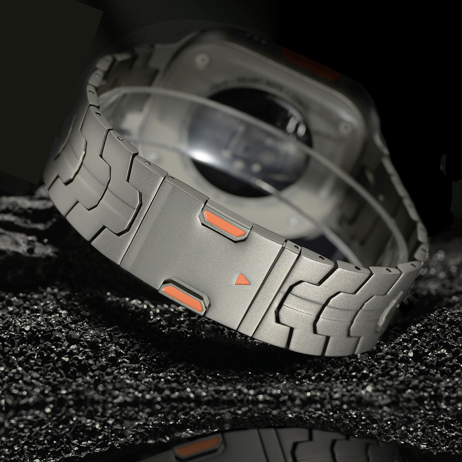 MGD Compatible with Apple Watch bands 42/46/44/45/49mm New Magnetic Ultra Pure Titanium iWatch Band, S9 Titanium Alloy-MGD CASE