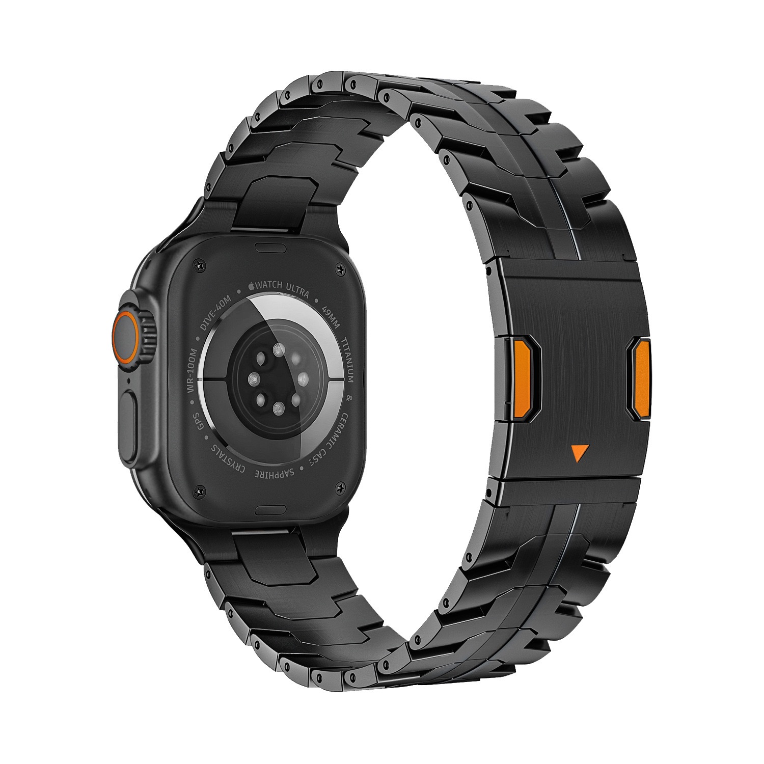 MGD Compatible with Apple Watch bands 42/46/44/45/49mm New Magnetic Ultra Pure Titanium iWatch Band, S9 Titanium Alloy-MGD CASE