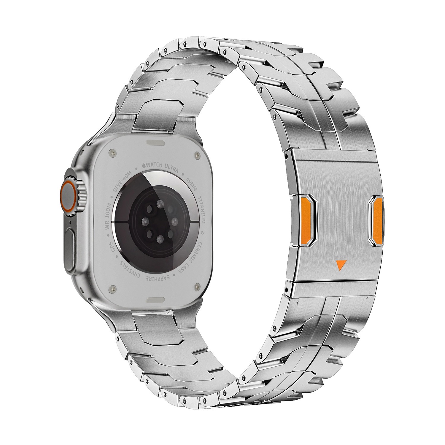 MGD Compatible with Apple Watch bands 42/46/44/45/49mm New Magnetic Ultra Pure Titanium iWatch Band, S9 Titanium Alloy-MGD CASE