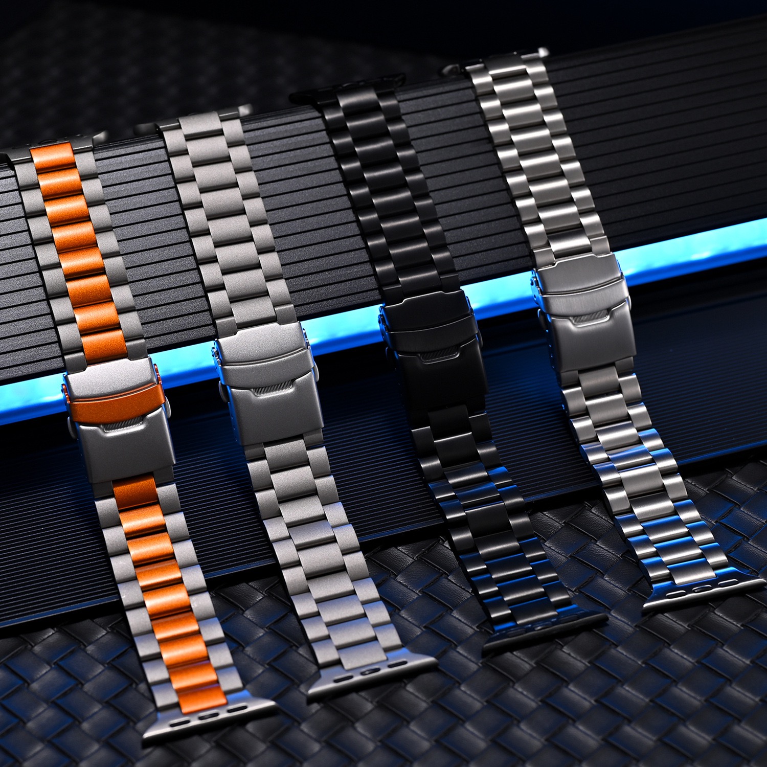 New Ultra Pure Titanium Three-link Titanium Alloy MGD Compatible with Apple Watch bands 42/46/38/40/41/44/45/49mm for iWatch Series 11 10 9 8 7 6 5 4 SE/Ultra 3-MGD CASE