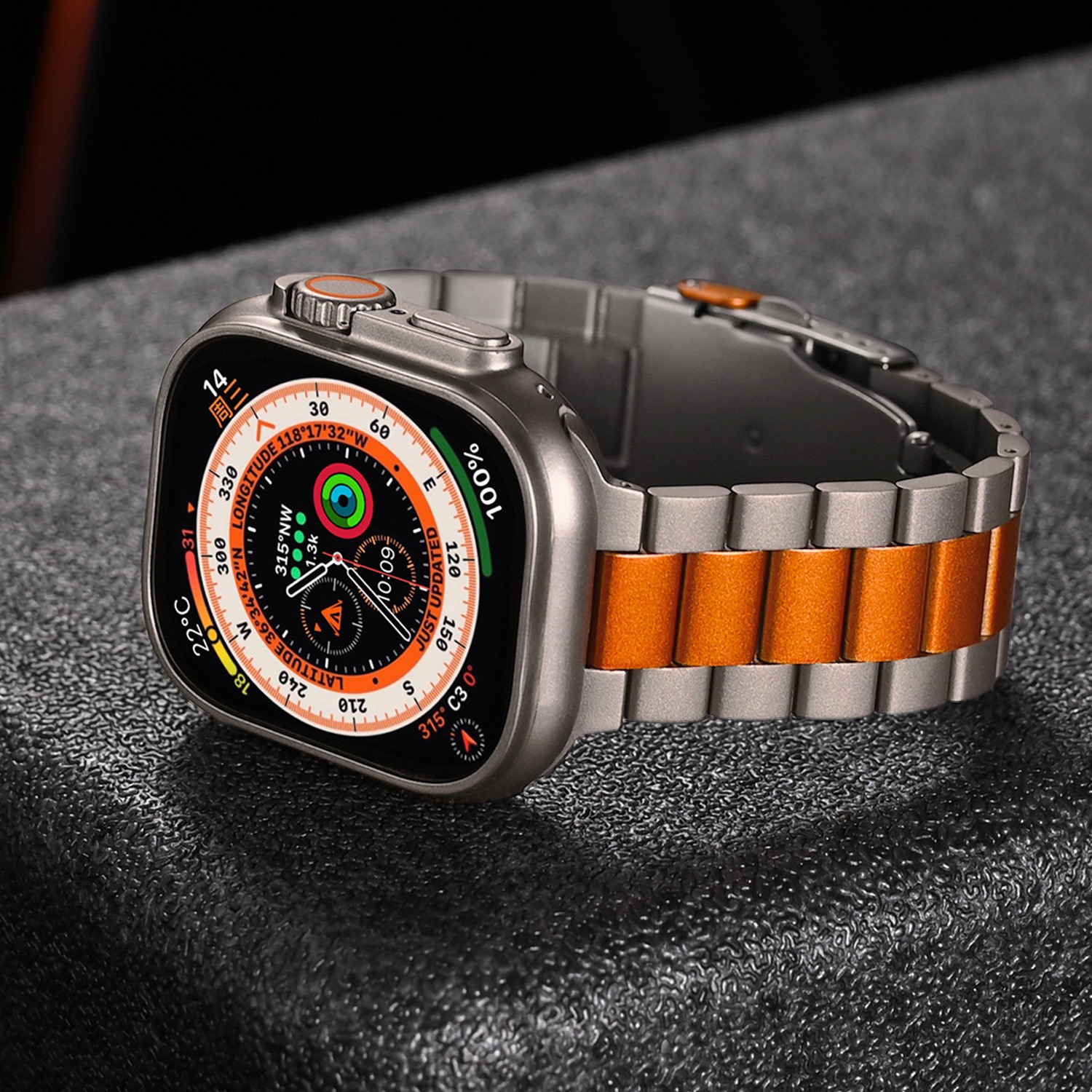 New Ultra Pure Titanium Three-link Titanium Alloy MGD Compatible with Apple Watch bands 42/46/38/40/41/44/45/49mm for iWatch Series 11 10 9 8 7 6 5 4 SE/Ultra 3-MGD CASE