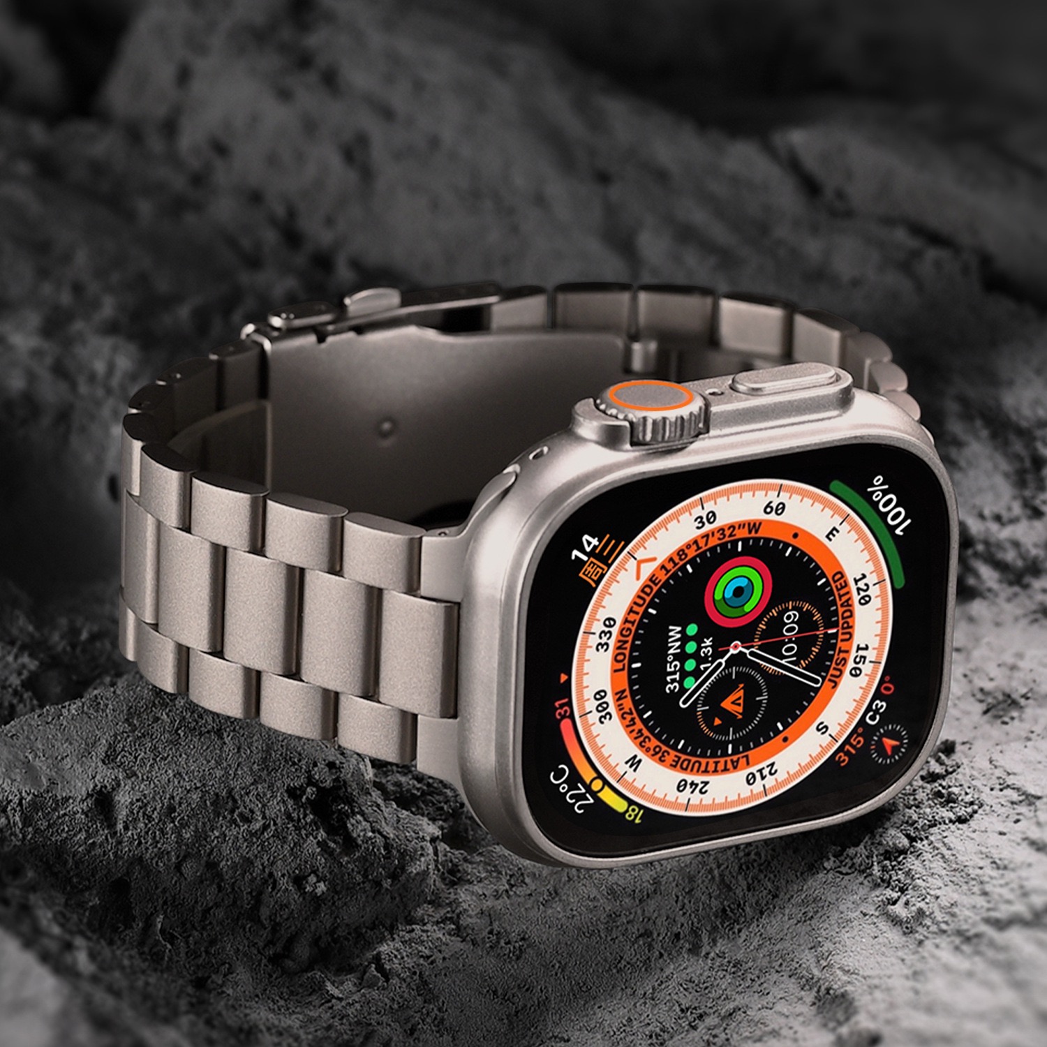 New Ultra Pure Titanium Three-link Titanium Alloy MGD Compatible with Apple Watch bands 42/46/38/40/41/44/45/49mm for iWatch Series 11 10 9 8 7 6 5 4 SE/Ultra 3-MGD CASE