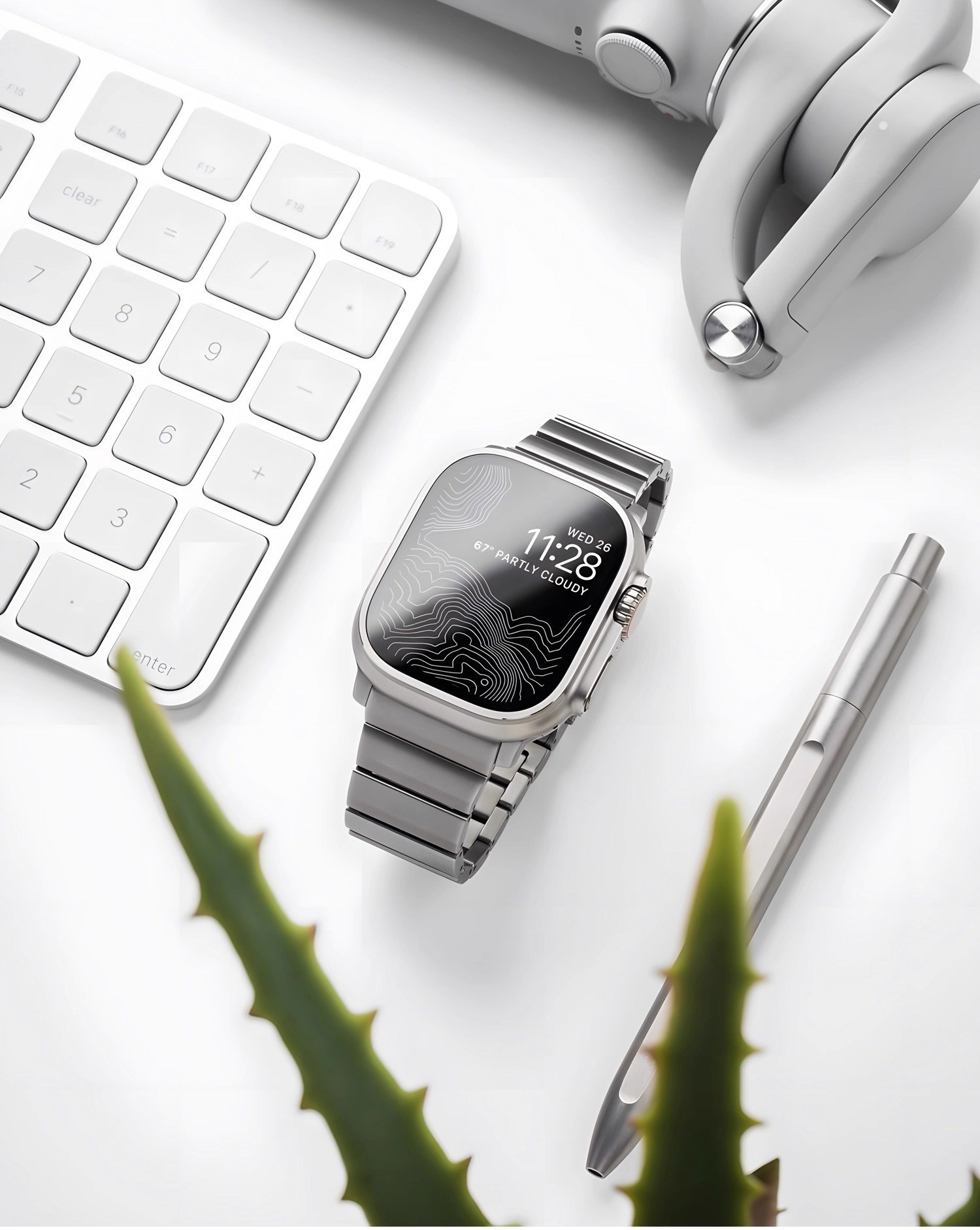 Norman MGD Compatible with Apple Watch bands 42/46/44/45/49mm New Magnetic Ultra Pure Titanium iWatch Band Titanium Alloy-MGD CASE