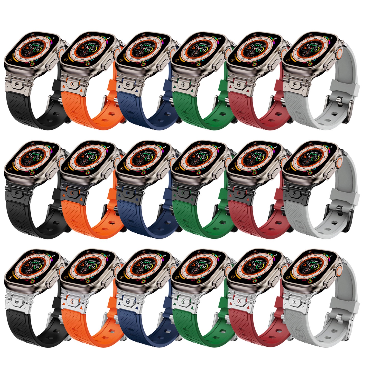 MGD Suitable for Apple Watch outdoor sports watch band made of Metal Stainless Steel Bayer TPU Material 42/46/40/41/44/45/49mm for iWatch Series 11 10 9 8 7 6 5 4 SE/Ultra 3-MGD CASE