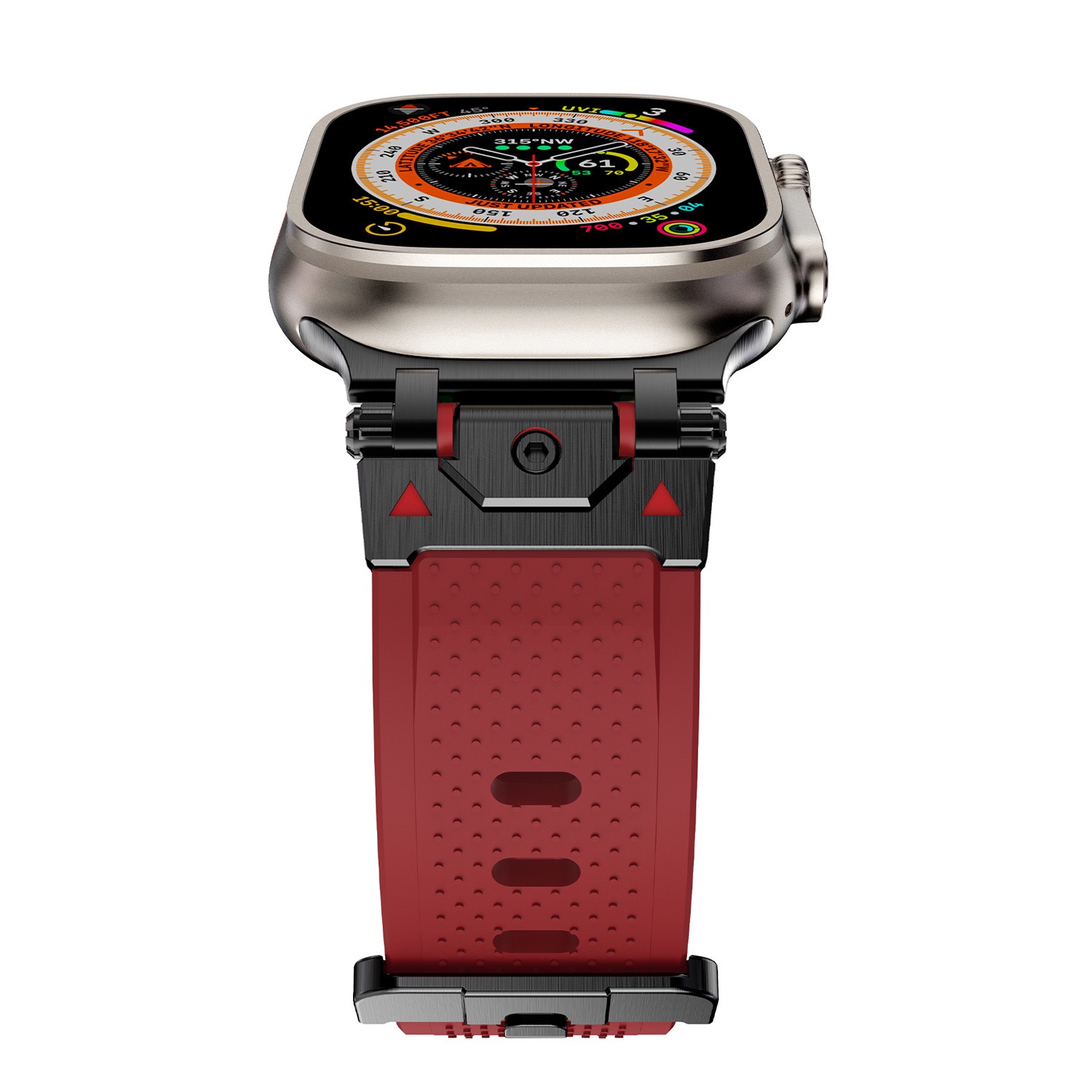 MGD Suitable for Apple Watch outdoor sports watch band made of Metal Stainless Steel Bayer TPU Material 42/46/40/41/44/45/49mm for iWatch Series 11 10 9 8 7 6 5 4 SE/Ultra 3-MGD CASE