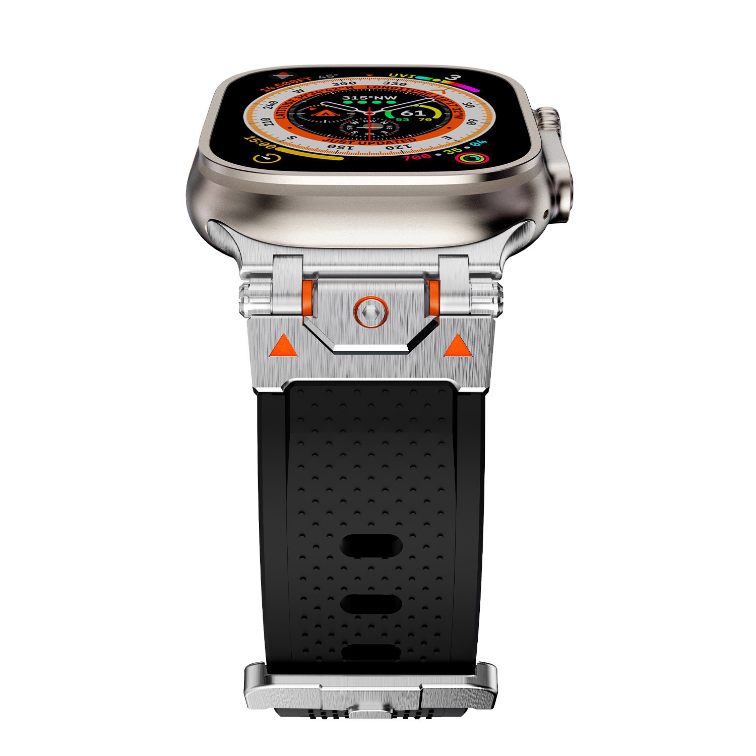 MGD Suitable for Apple Watch outdoor sports watch band made of Metal Stainless Steel Bayer TPU Material 42/46/40/41/44/45/49mm for iWatch Series 11 10 9 8 7 6 5 4 SE/Ultra 3-MGD CASE