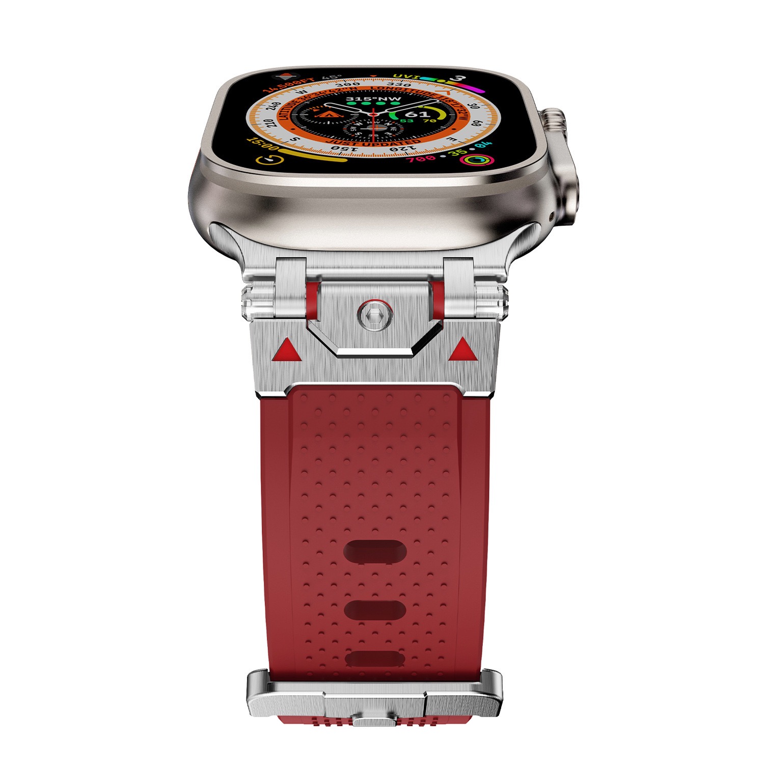 MGD Suitable for Apple Watch outdoor sports watch band made of Metal Stainless Steel Bayer TPU Material 42/46/40/41/44/45/49mm for iWatch Series 11 10 9 8 7 6 5 4 SE/Ultra 3-MGD CASE