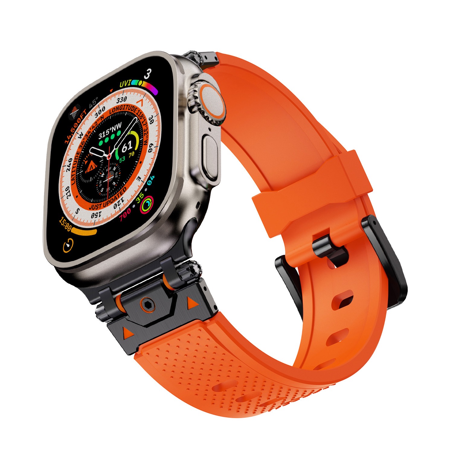 MGD Suitable for Apple Watch outdoor sports watch band made of Metal Stainless Steel Bayer TPU Material 42/46/40/41/44/45/49mm for iWatch Series 11 10 9 8 7 6 5 4 SE/Ultra 3-MGD CASE