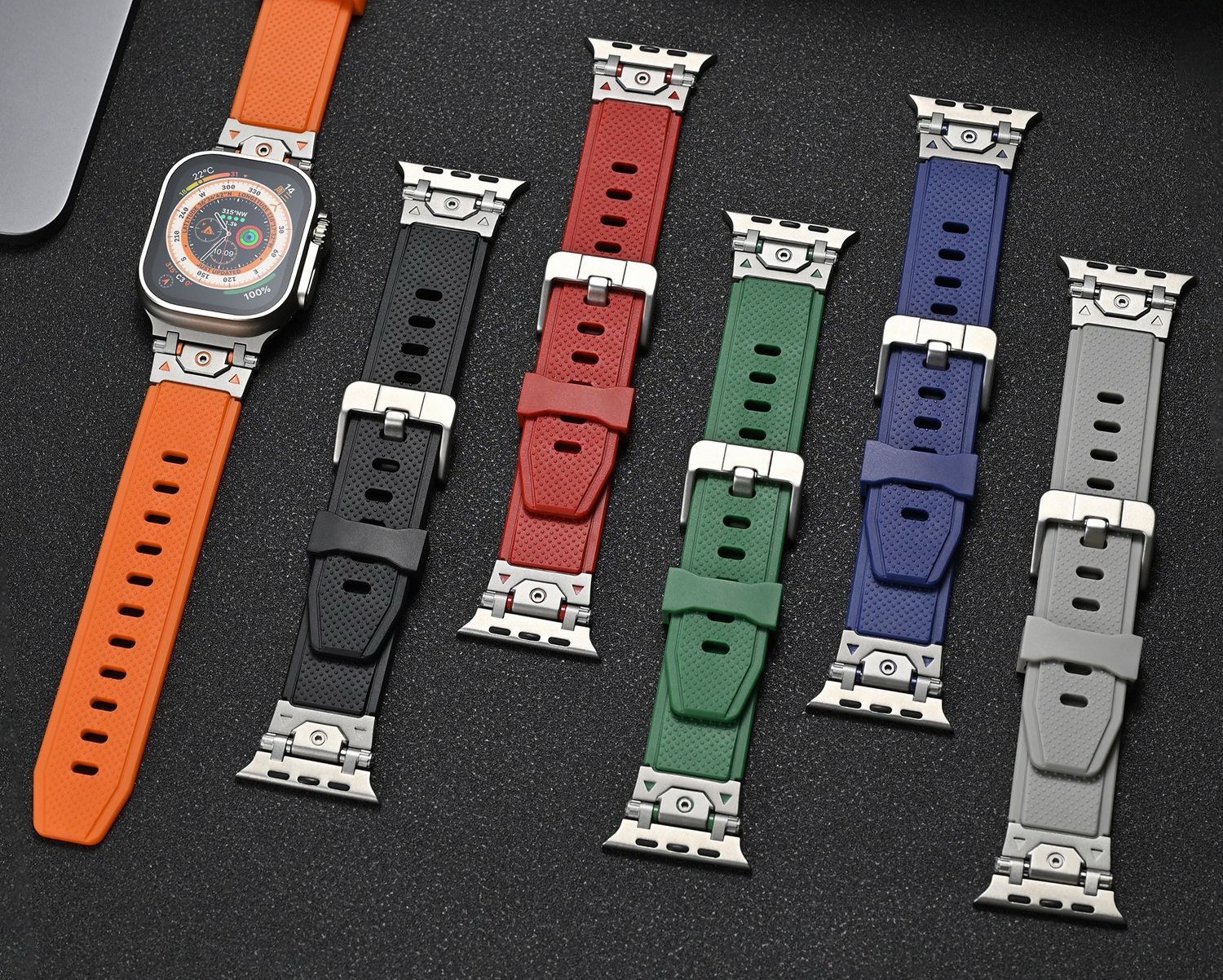 MGD Suitable for Apple Watch outdoor sports watch band made of Metal Stainless Steel Bayer TPU Material 42/46/40/41/44/45/49mm for iWatch Series 11 10 9 8 7 6 5 4 SE/Ultra 3-MGD CASE