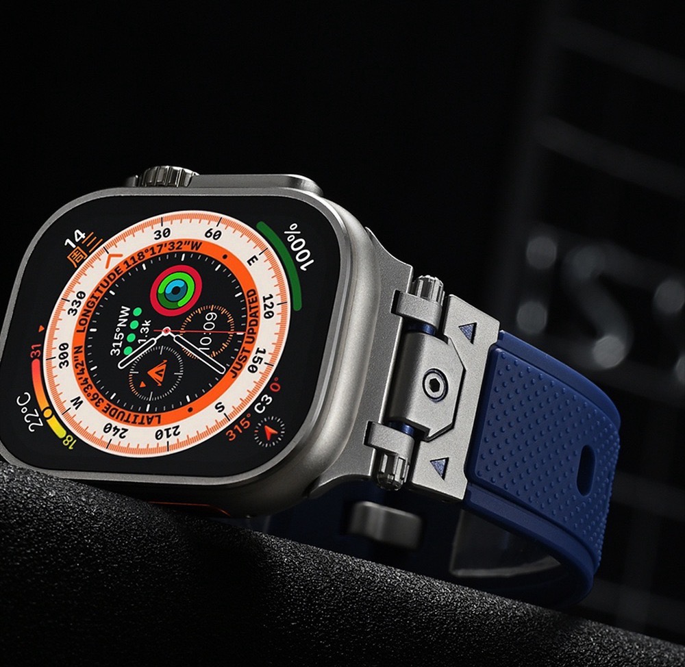 MGD Suitable for Apple Watch outdoor sports watch band made of Metal Stainless Steel Bayer TPU Material 42/46/40/41/44/45/49mm for iWatch Series 11 10 9 8 7 6 5 4 SE/Ultra 3-MGD CASE