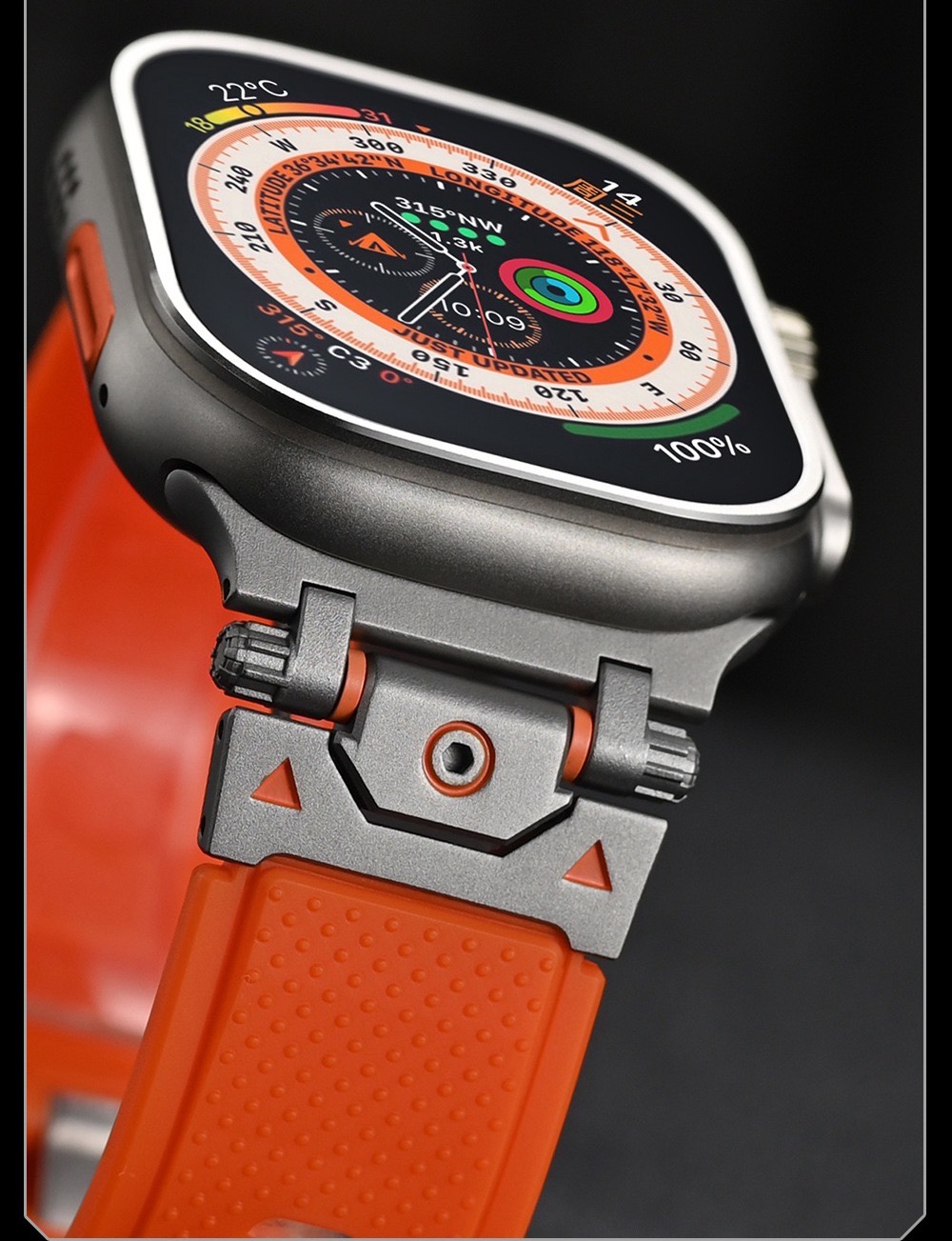 MGD Suitable for Apple Watch outdoor sports watch band made of Metal Stainless Steel Bayer TPU Material 42/46/40/41/44/45/49mm for iWatch Series 11 10 9 8 7 6 5 4 SE/Ultra 3-MGD CASE