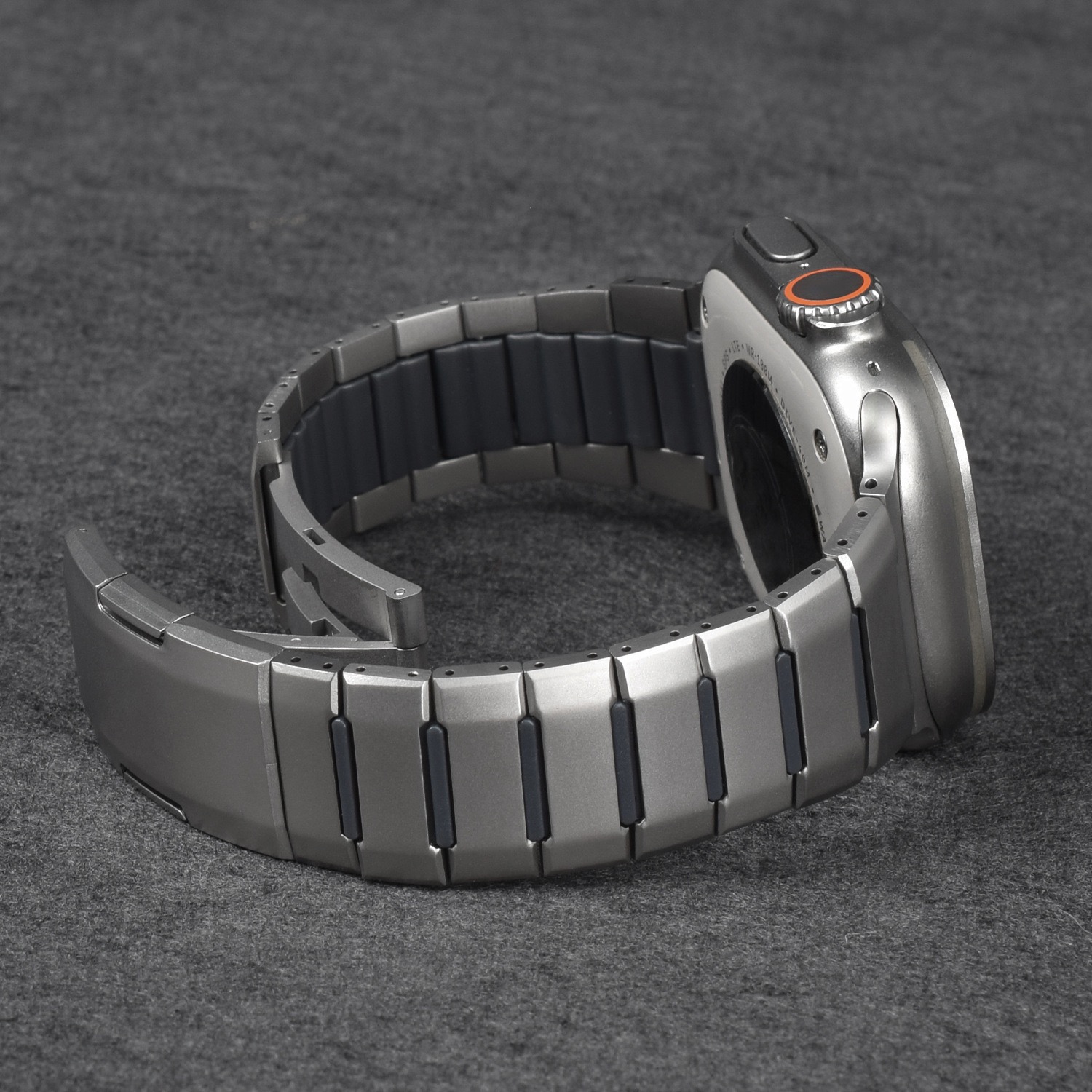 MGD Compatible with Apple Watch bands 42/46/38/40/41/44/45/49mm New curved sports watch band with rubber and steel inserts for iWatch Series 11 10 9 8 7 6 5 4 SE/Ultra 3-MGD CASE