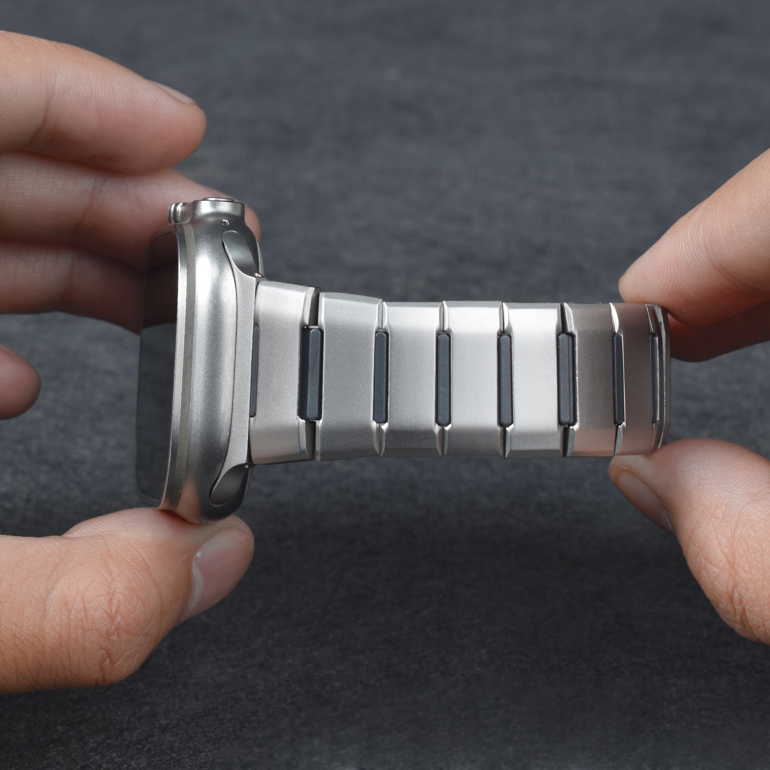 MGD Compatible with Apple Watch bands 42/46/38/40/41/44/45/49mm New curved sports watch band with rubber and steel inserts for iWatch Series 11 10 9 8 7 6 5 4 SE/Ultra 3-MGD CASE