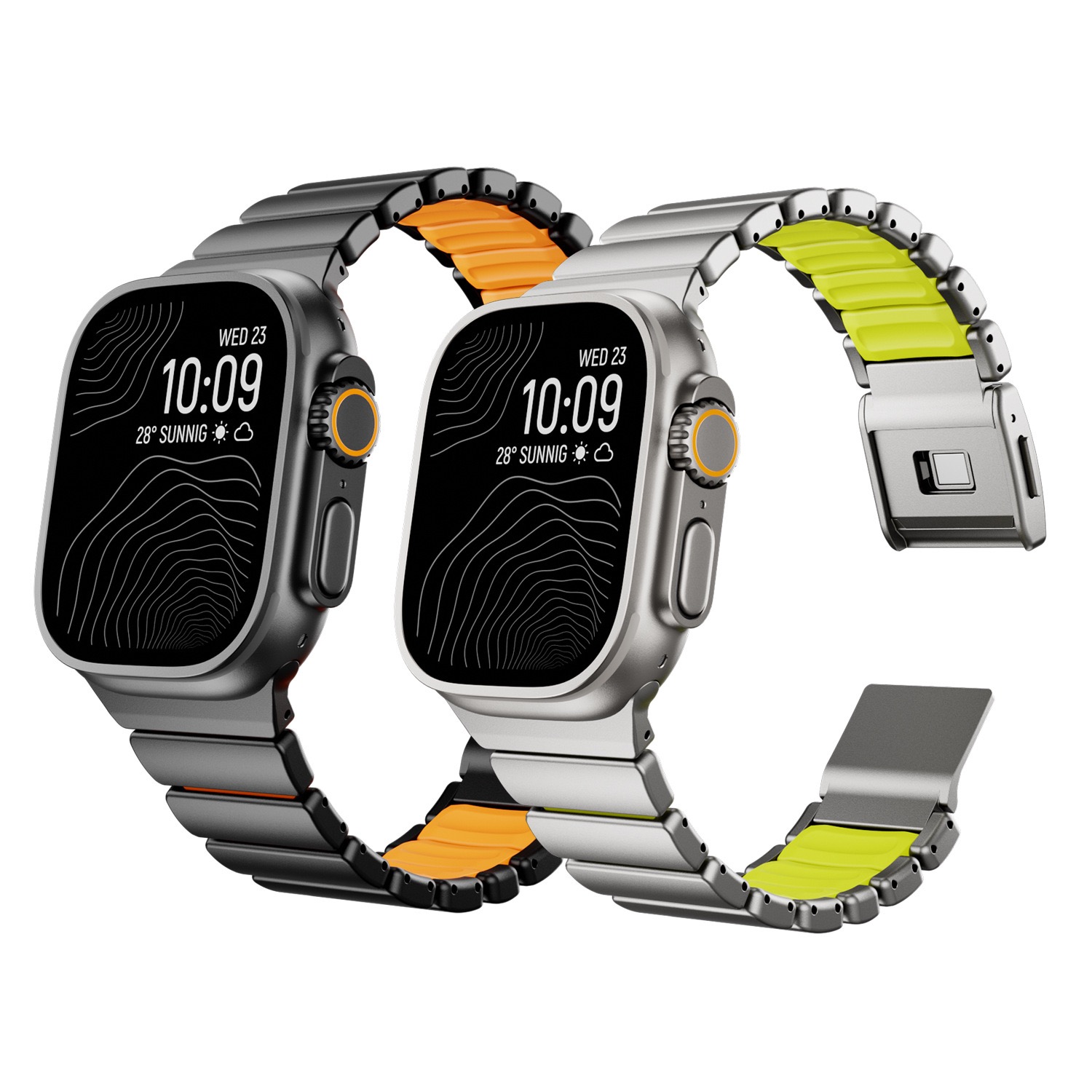 Hardened Scratch-Resistant Titanium Stainless Steel Magnetic Clasp Compatible with Apple Watch bands 42/46/38/40/41/44/45/49mm for iWatch Series 11 10 9 8 7 6 5 4 SE/Ultra 3-MGD CASE