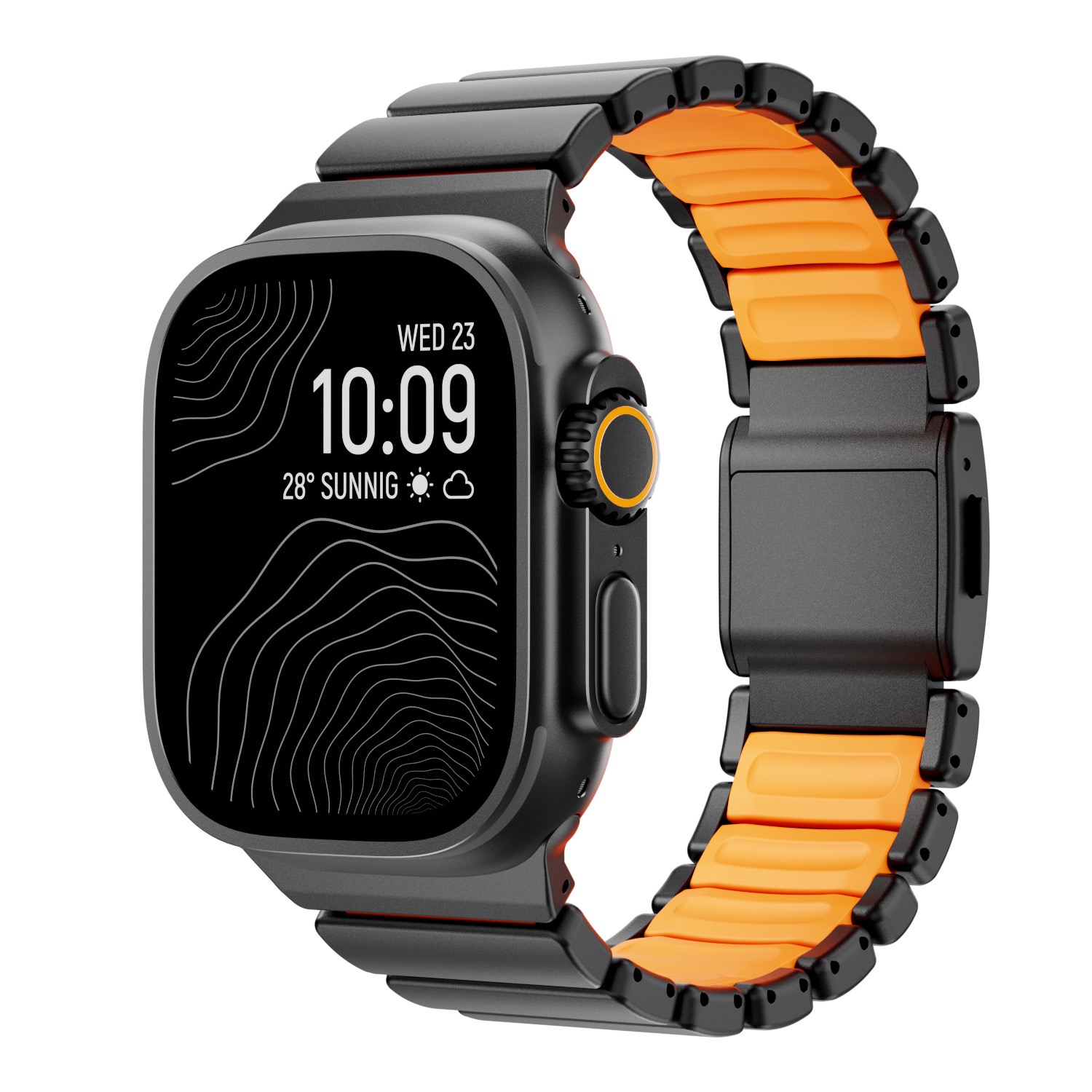 Hardened Scratch-Resistant Titanium Stainless Steel Magnetic Clasp Compatible with Apple Watch bands 42/46/38/40/41/44/45/49mm for iWatch Series 11 10 9 8 7 6 5 4 SE/Ultra 3-MGD CASE