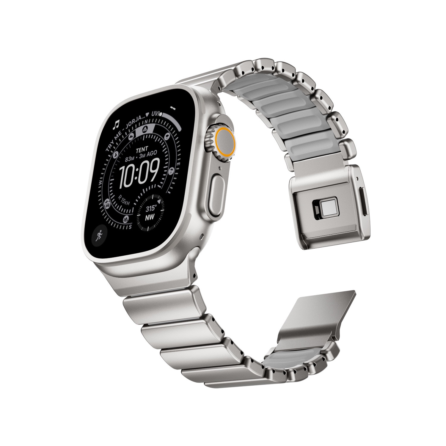 Hardened Scratch-Resistant Titanium Stainless Steel Magnetic Clasp Compatible with Apple Watch bands 42/46/38/40/41/44/45/49mm for iWatch Series 11 10 9 8 7 6 5 4 SE/Ultra 3-MGD CASE