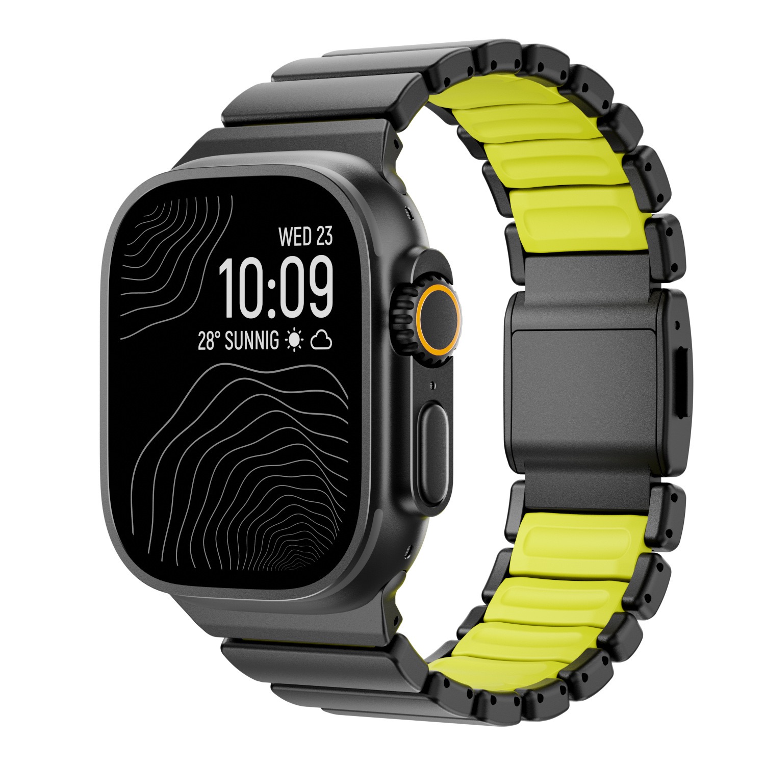 Hardened Scratch-Resistant Titanium Stainless Steel Magnetic Clasp Compatible with Apple Watch bands 42/46/38/40/41/44/45/49mm for iWatch Series 11 10 9 8 7 6 5 4 SE/Ultra 3-MGD CASE