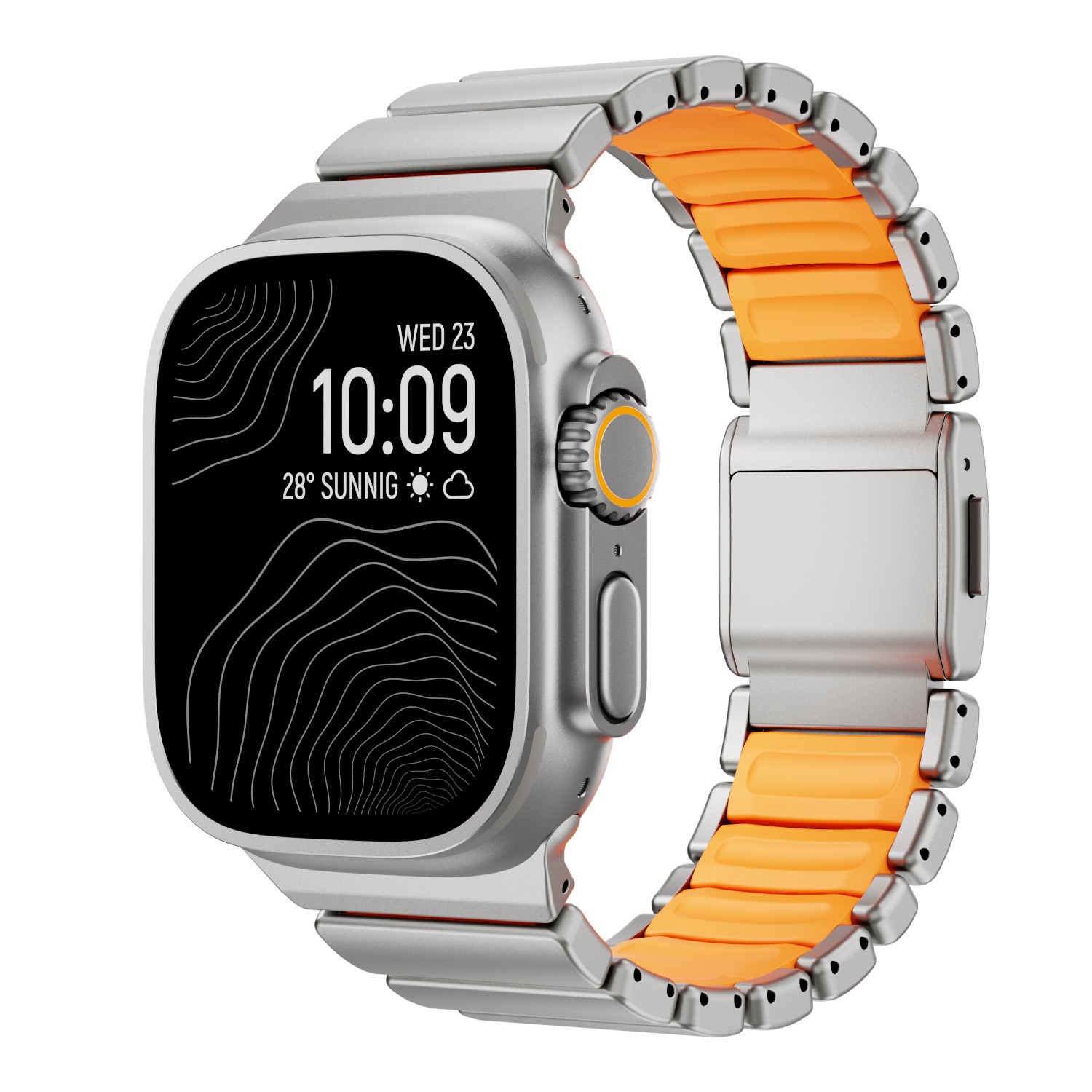 Hardened Scratch-Resistant Titanium Stainless Steel Magnetic Clasp Compatible with Apple Watch bands 42/46/38/40/41/44/45/49mm for iWatch Series 11 10 9 8 7 6 5 4 SE/Ultra 3-MGD CASE