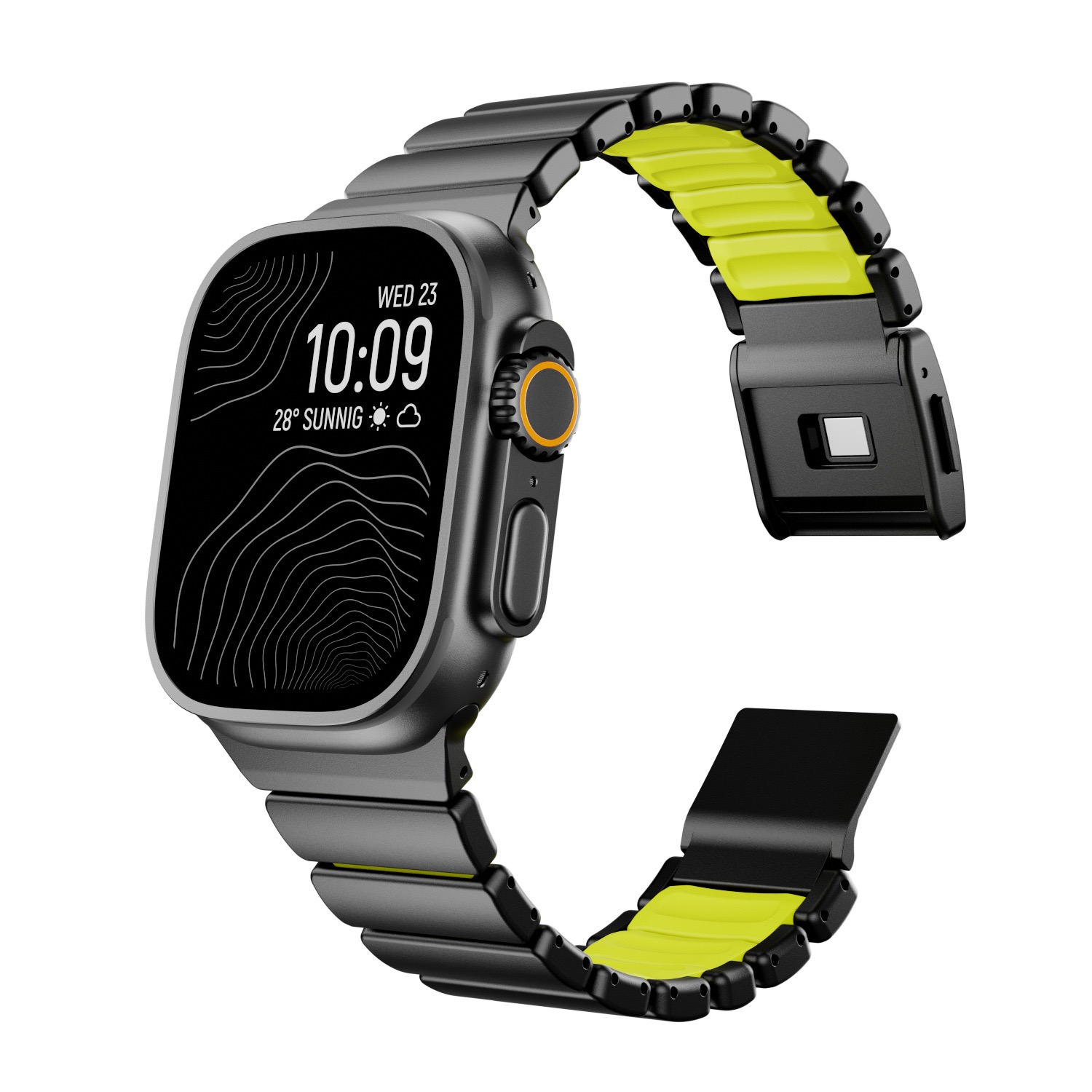 Hardened Scratch-Resistant Titanium Stainless Steel Magnetic Clasp Compatible with Apple Watch bands 42/46/38/40/41/44/45/49mm for iWatch Series 11 10 9 8 7 6 5 4 SE/Ultra 3-MGD CASE