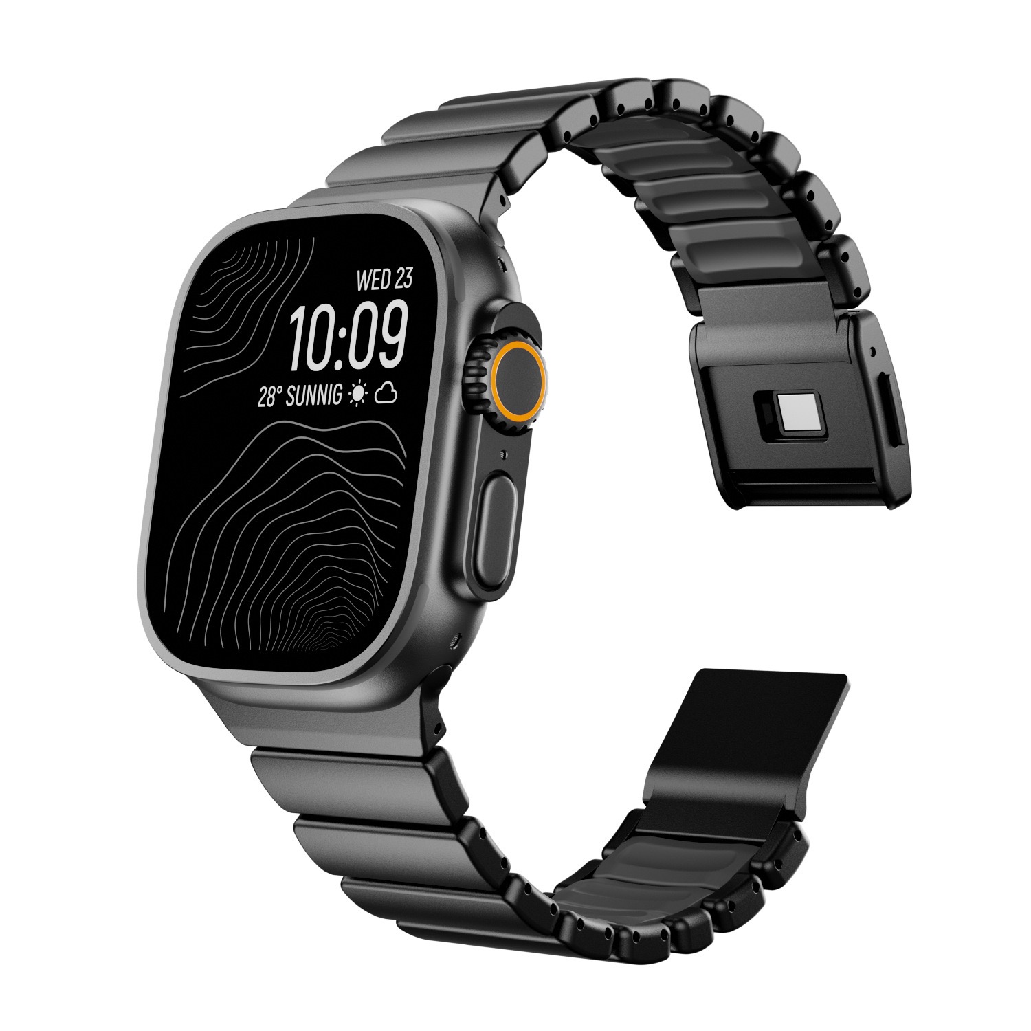 Hardened Scratch-Resistant Titanium Stainless Steel Magnetic Clasp Compatible with Apple Watch bands 42/46/38/40/41/44/45/49mm for iWatch Series 11 10 9 8 7 6 5 4 SE/Ultra 3-MGD CASE