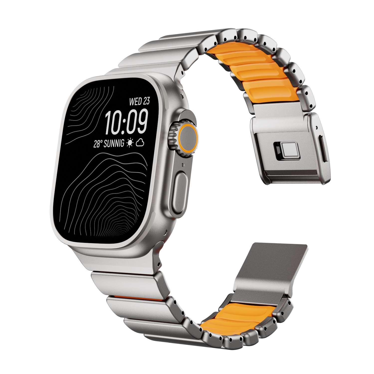 Hardened Scratch-Resistant Titanium Stainless Steel Magnetic Clasp Compatible with Apple Watch bands 42/46/38/40/41/44/45/49mm for iWatch Series 11 10 9 8 7 6 5 4 SE/Ultra 3-MGD CASE