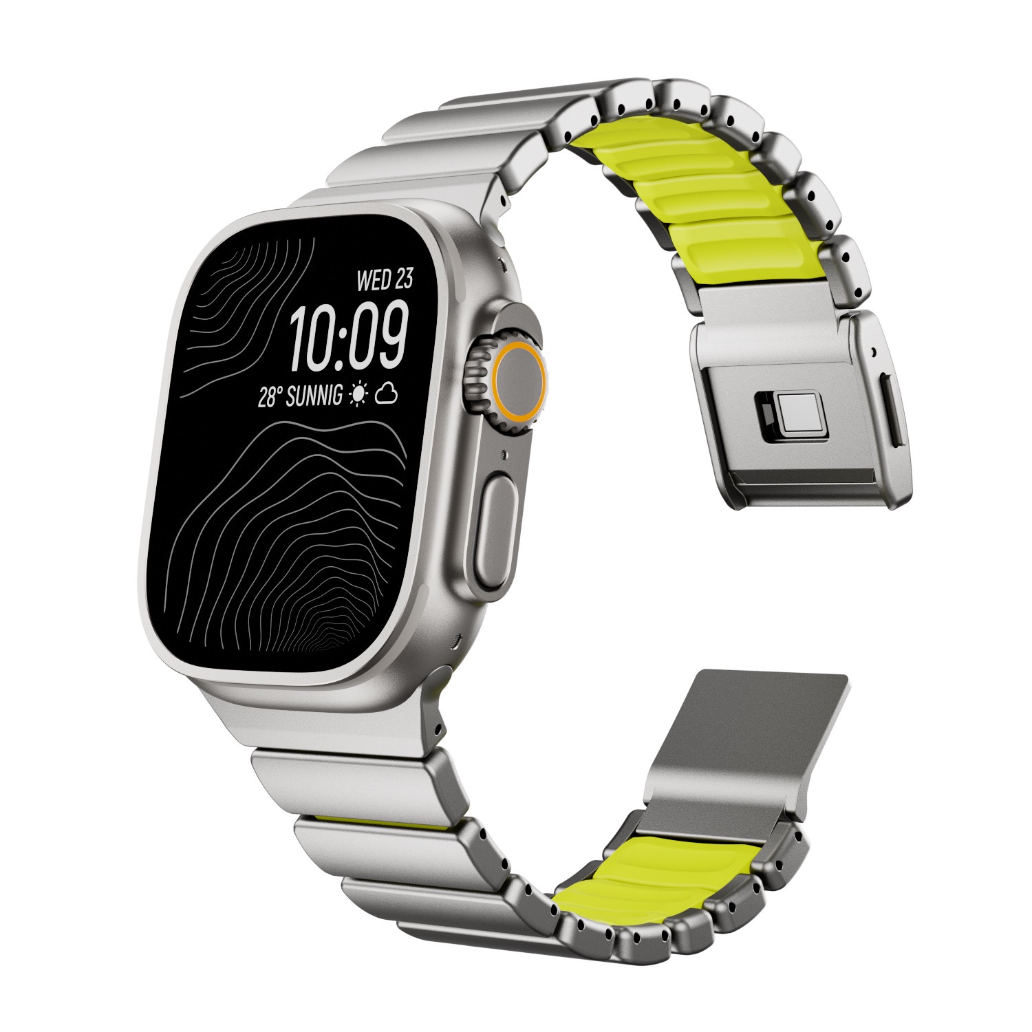 Hardened Scratch-Resistant Titanium Stainless Steel Magnetic Clasp Compatible with Apple Watch bands 42/46/38/40/41/44/45/49mm for iWatch Series 11 10 9 8 7 6 5 4 SE/Ultra 3-MGD CASE