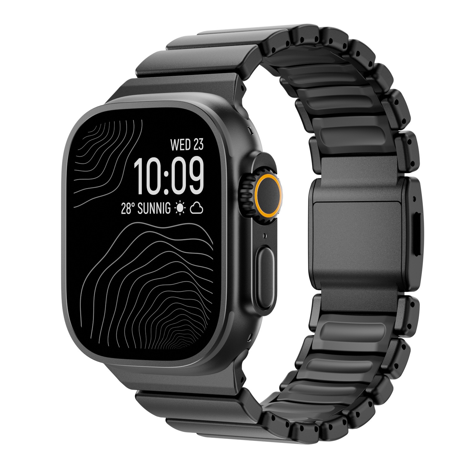 Hardened Scratch-Resistant Titanium Stainless Steel Magnetic Clasp Compatible with Apple Watch bands 42/46/38/40/41/44/45/49mm for iWatch Series 11 10 9 8 7 6 5 4 SE/Ultra 3-MGD CASE