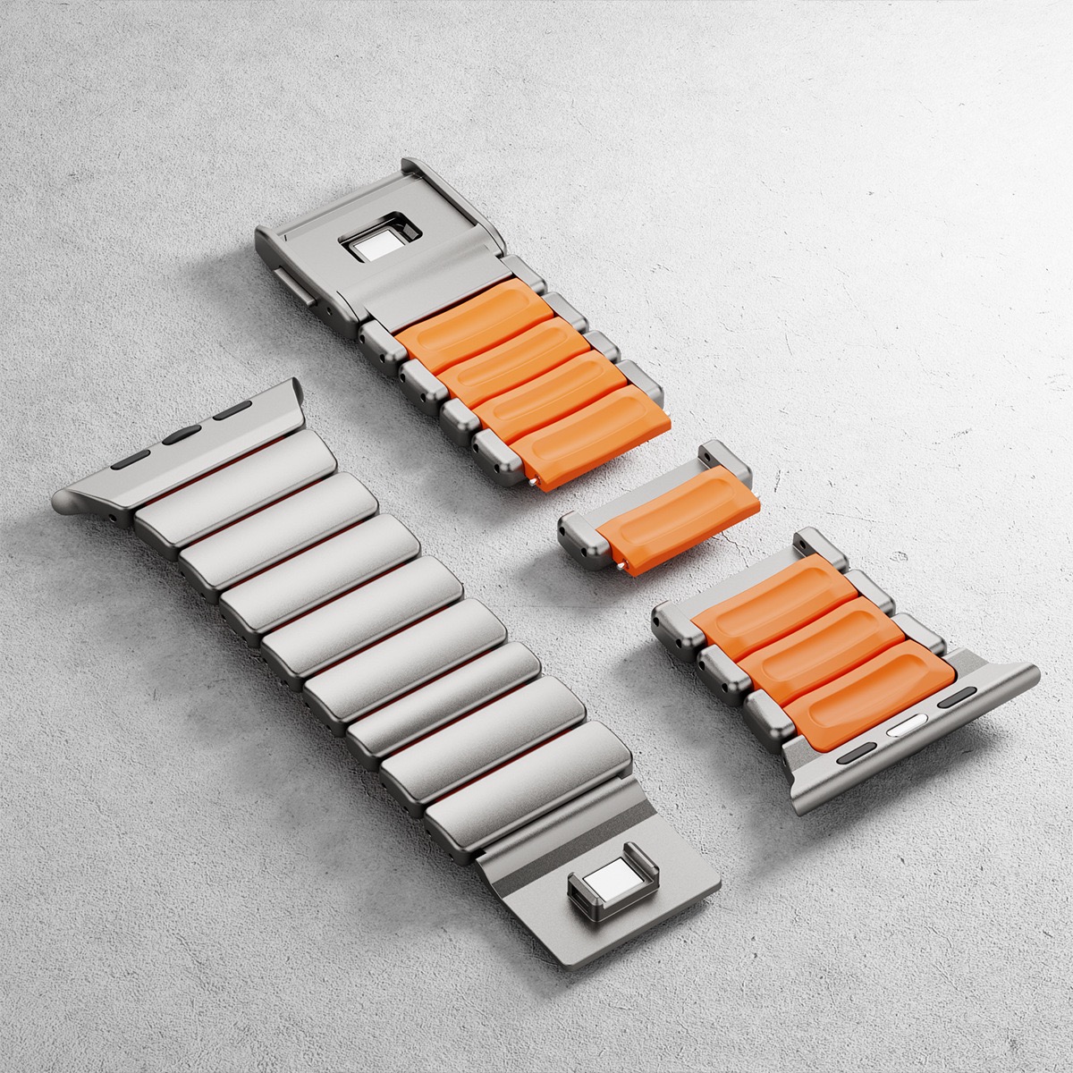 Hardened Scratch-Resistant Titanium Stainless Steel Magnetic Clasp Compatible with Apple Watch bands 42/46/38/40/41/44/45/49mm for iWatch Series 11 10 9 8 7 6 5 4 SE/Ultra 3-MGD CASE