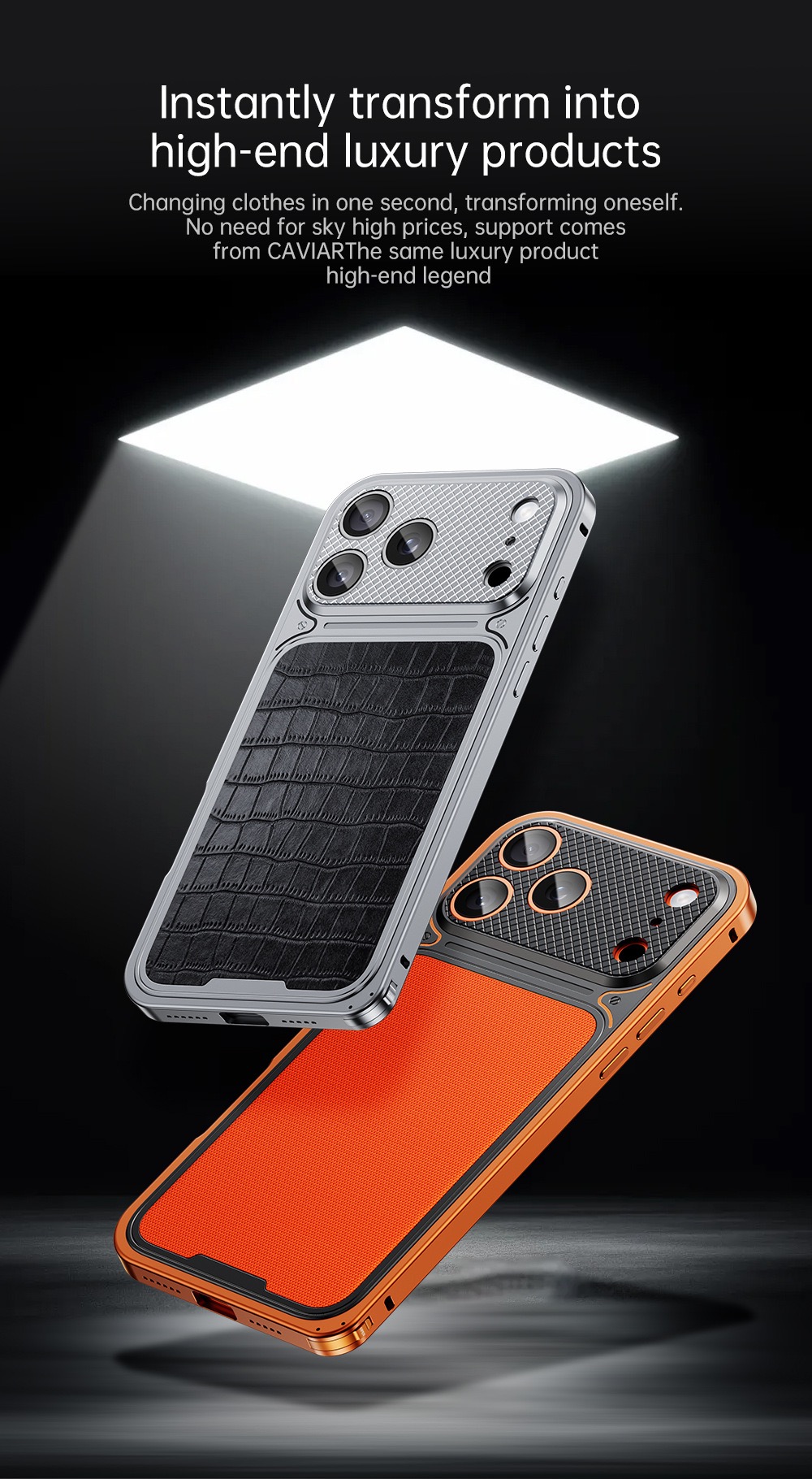 Alligator-textured magnetic phone case for protecting Apple phone lenses