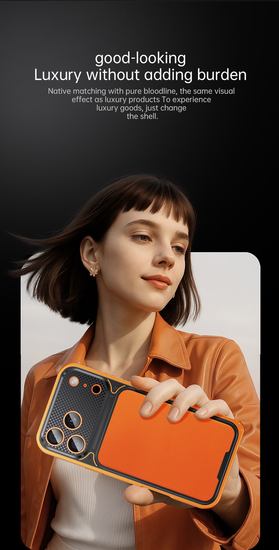 Alligator-textured magnetic phone case for protecting Apple phone lenses