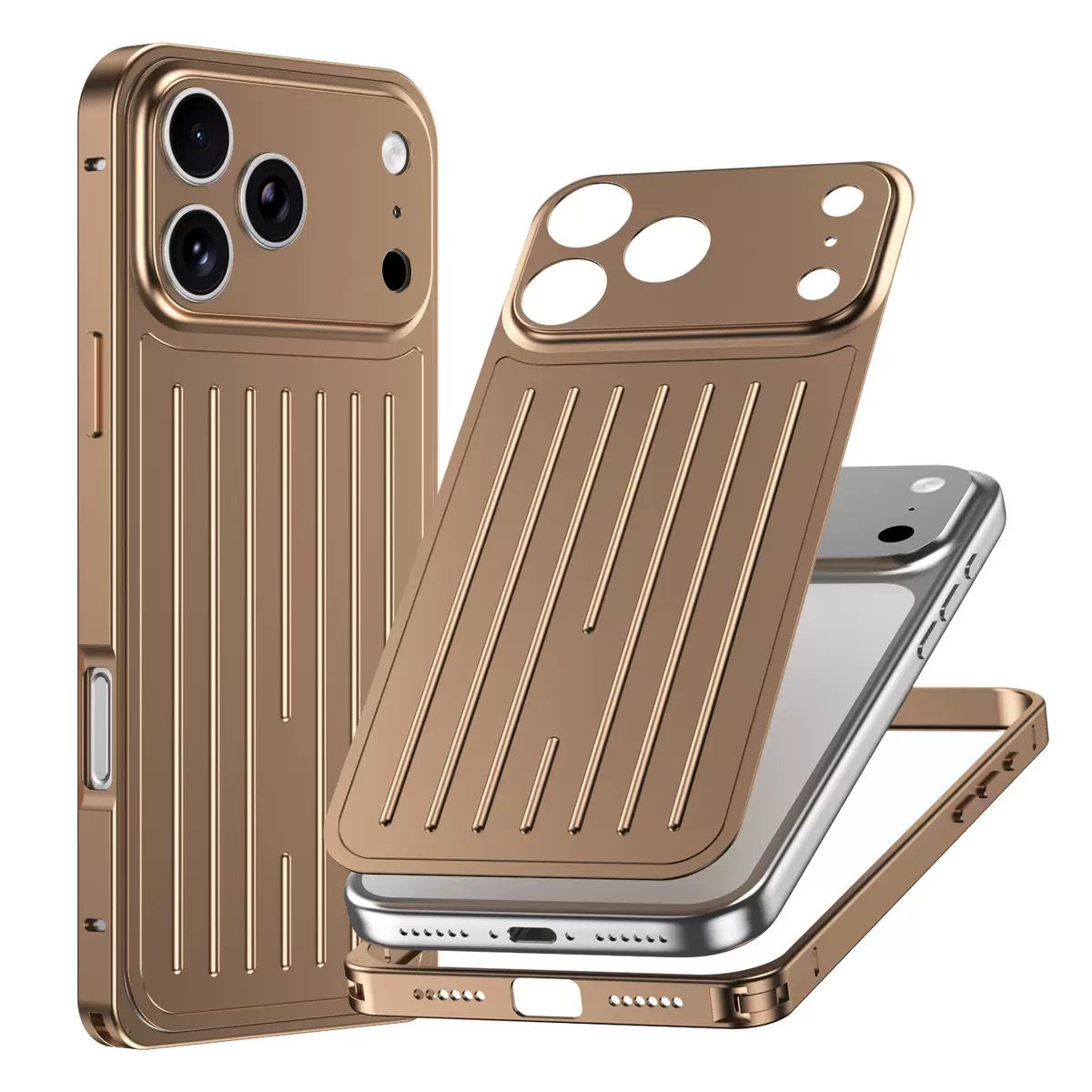 Unique suitcase-shaped all-alloy cast magnetic phone case
