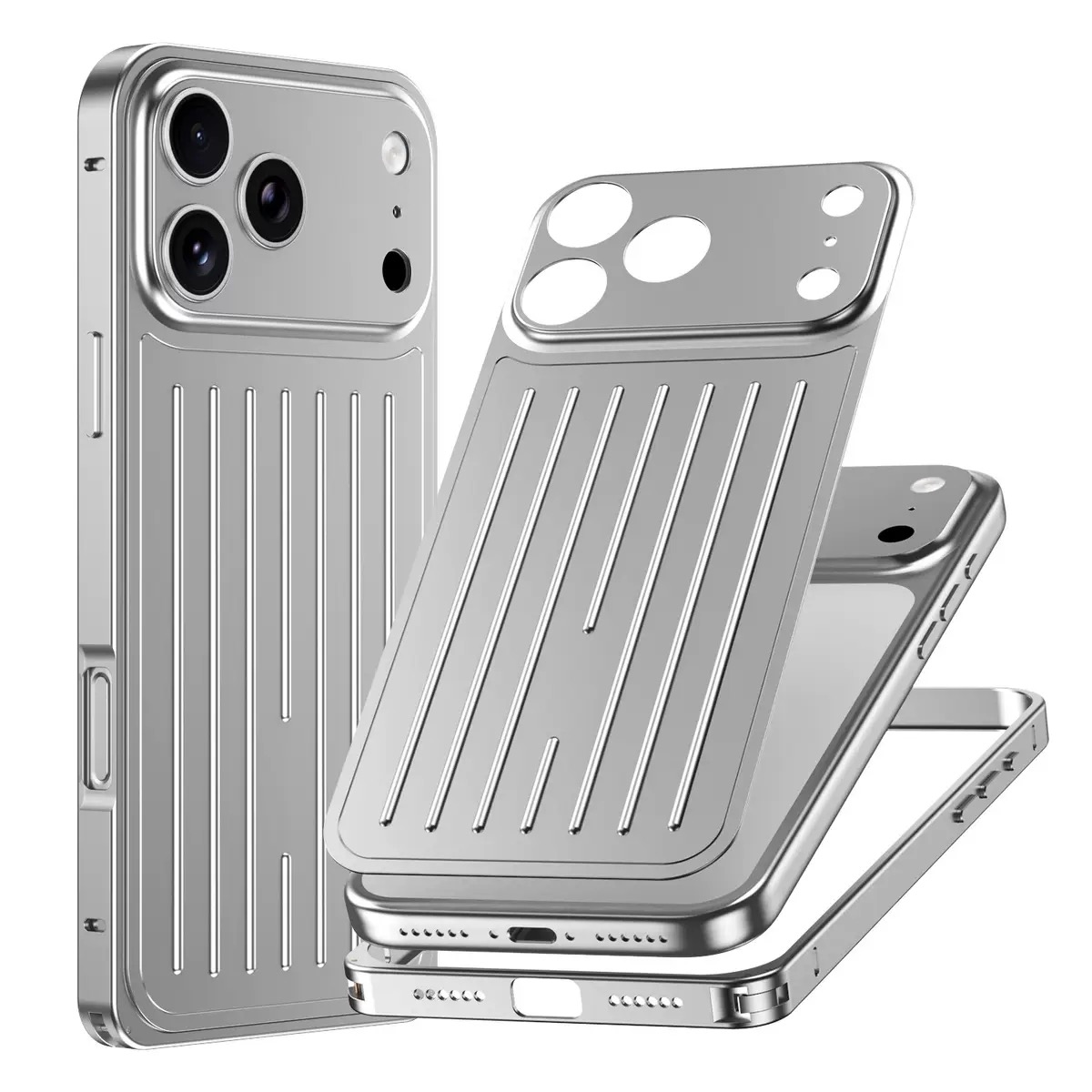 Unique suitcase-shaped all-alloy cast magnetic phone case