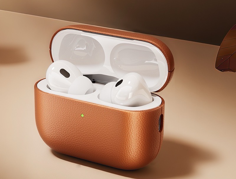 Apple Earphone Genuine Leather Full Coverage Drop-Proof Earphone Case