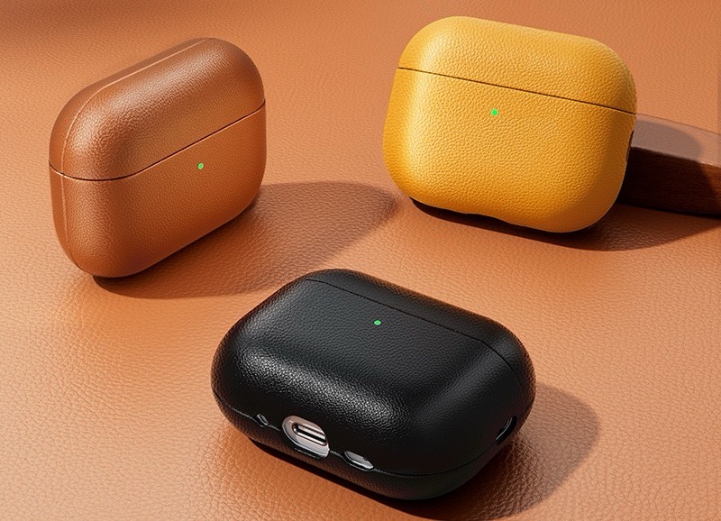 Apple Earphone Genuine Leather Full Coverage Drop-Proof Earphone Case