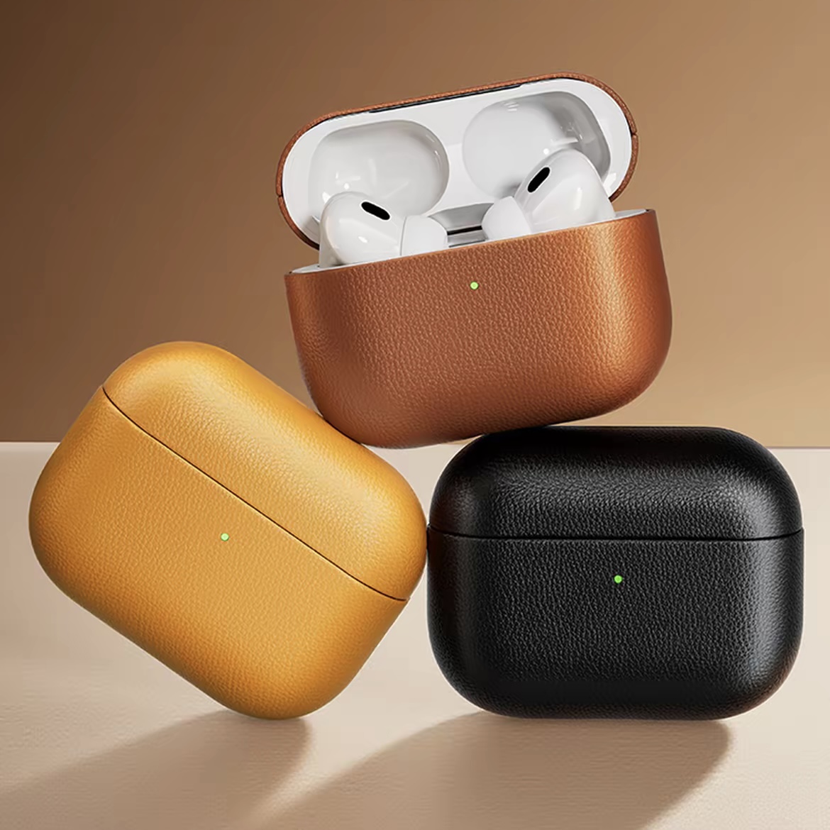 Apple Earphone Genuine Leather Full Coverage Drop-Proof Earphone Case